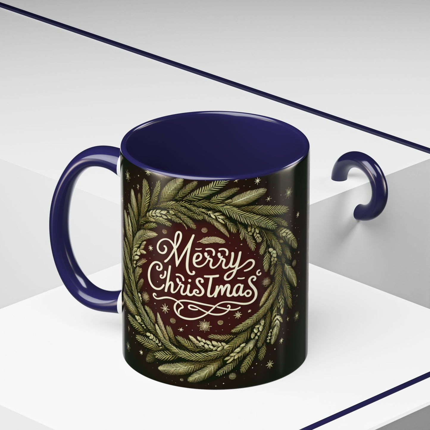 Merry Christmas Accent Coffee Mug