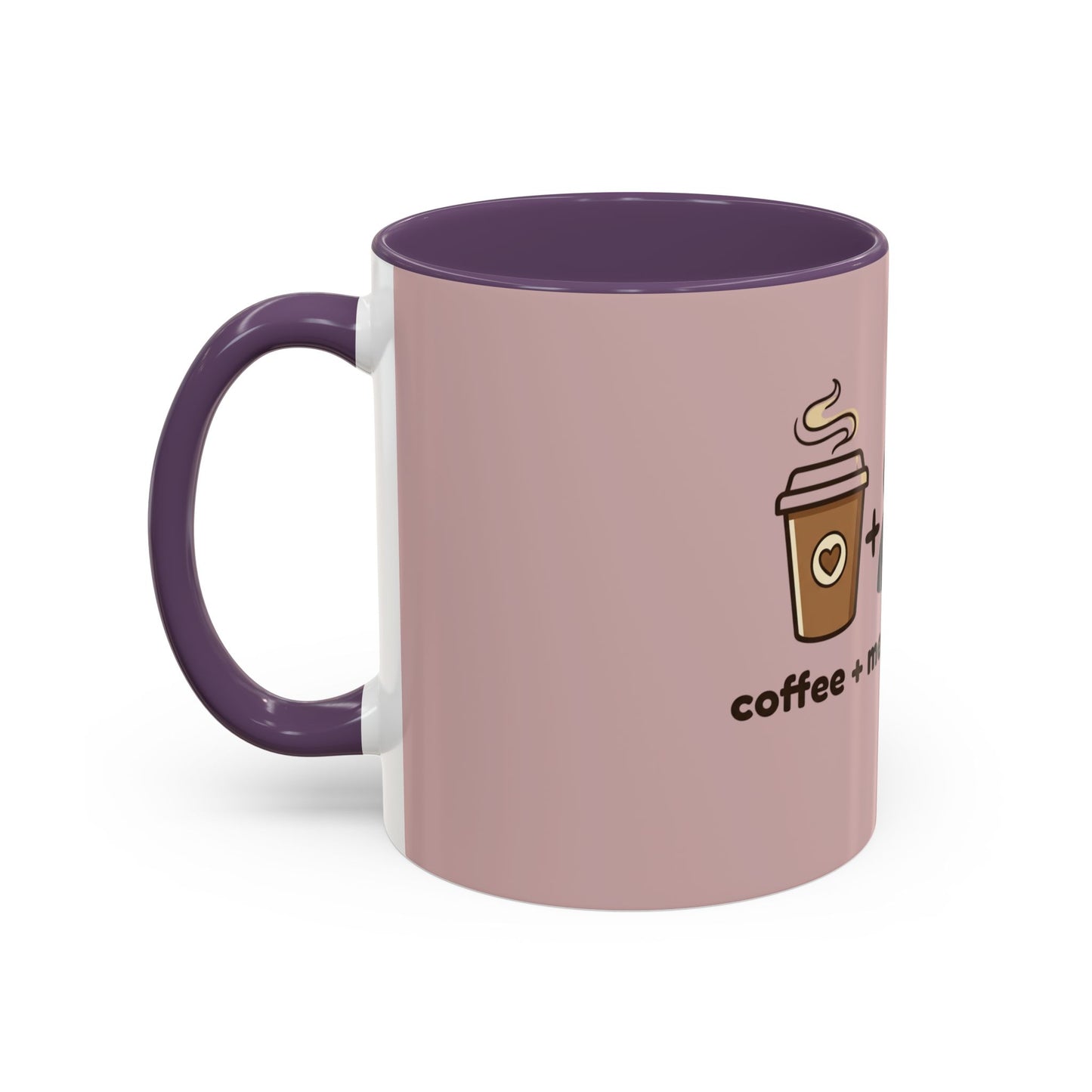 Coffee + Me = Caffeine Accent Mug.