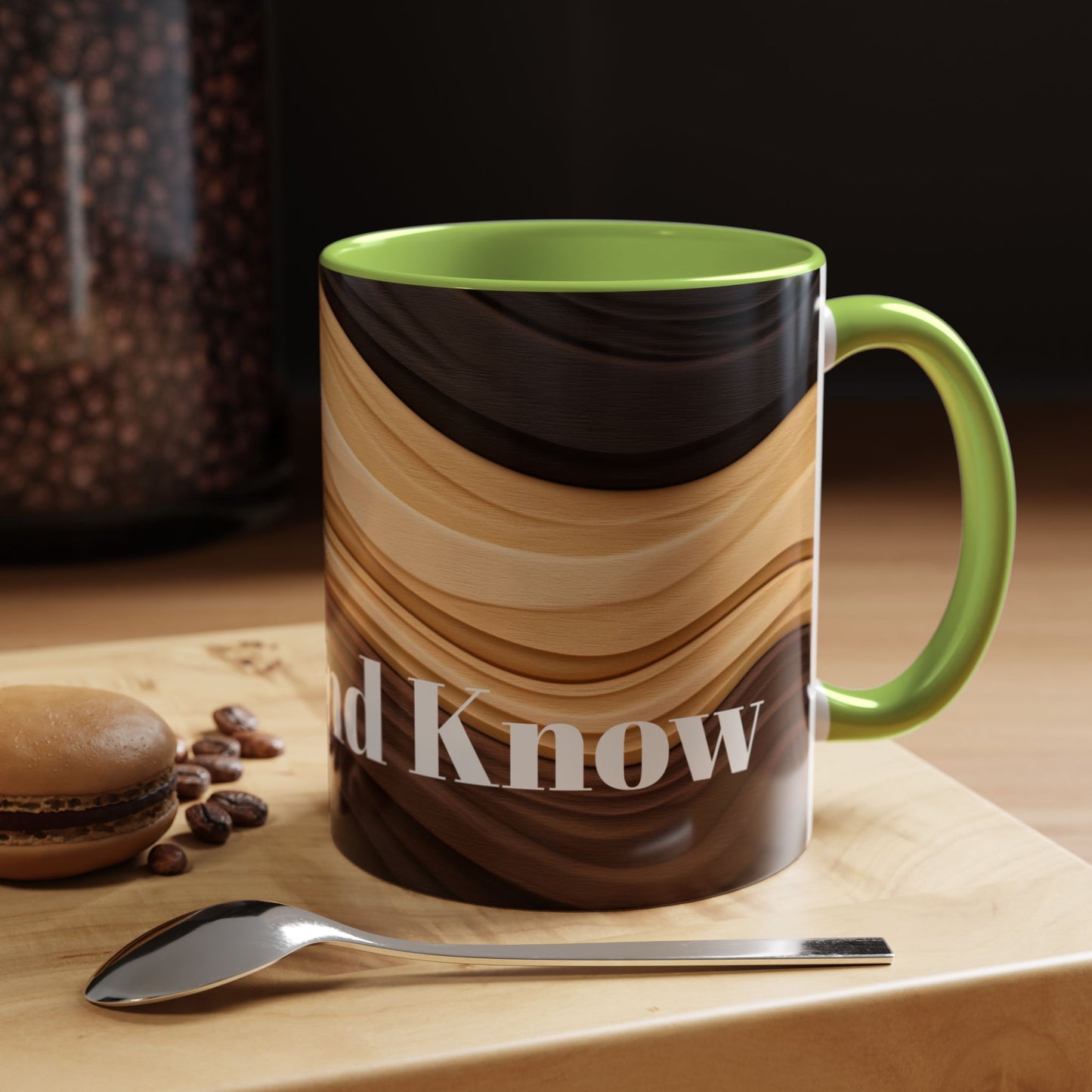 Accent Coffee Mug with Wavy Design.