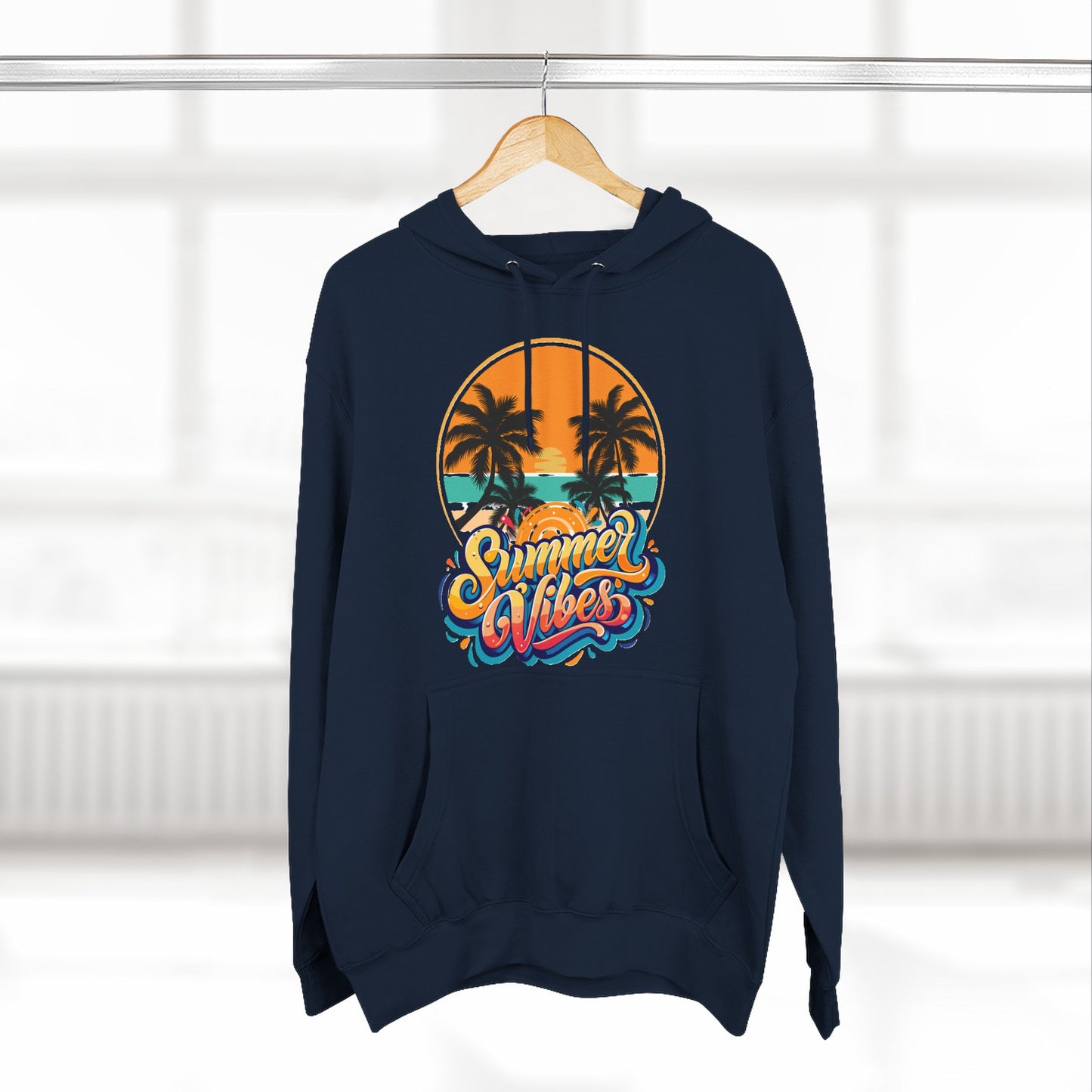 Summer Vibes Fleece Hoodie | Cozy Beachwear for Casual Days, Perfect for Summer Parties, Holidays, Everyday Relaxation, Travel