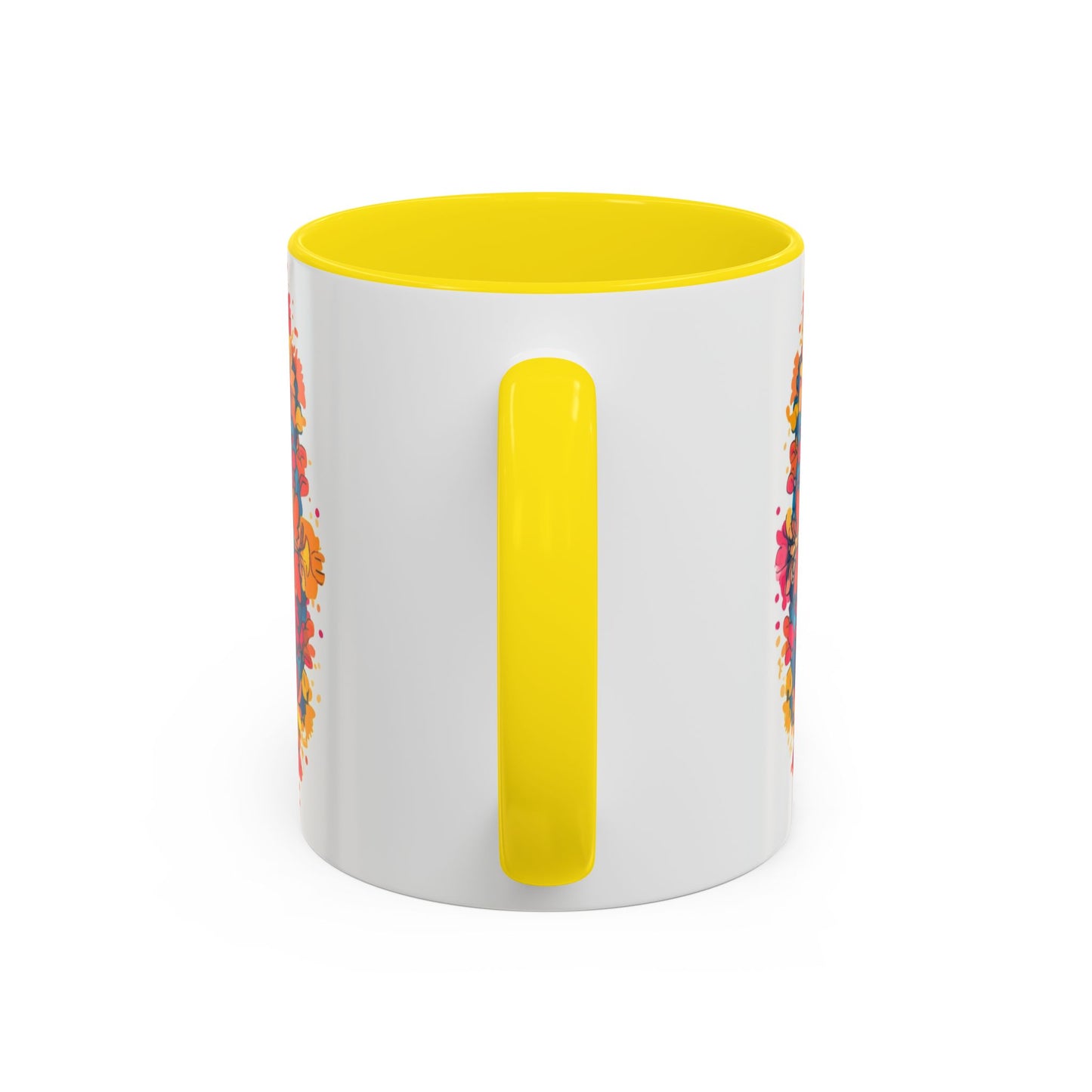 Vibrant Mandala Coffee Mug, Colorful Floral Drinkware.