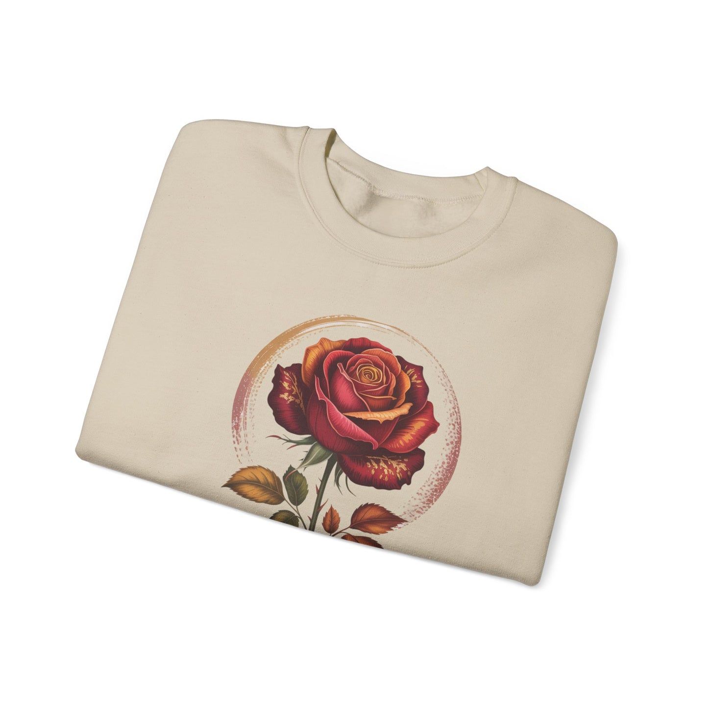 Autumn Rose Sweatshirt, Cosy Unisex Crewneck for Fall