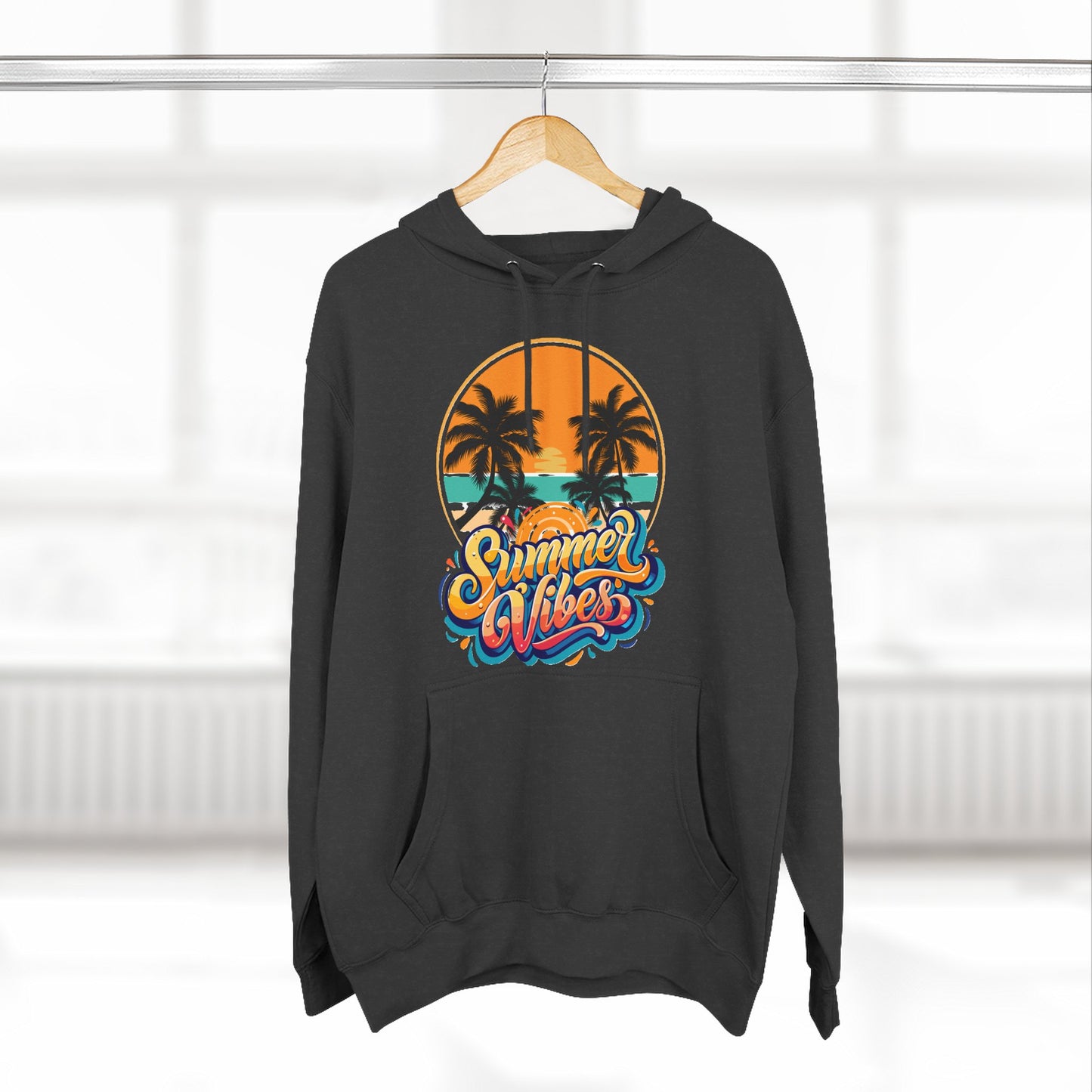 Summer Vibes Fleece Hoodie | Cozy Beachwear for Casual Days, Perfect for Summer Parties, Holidays, Everyday Relaxation, Travel