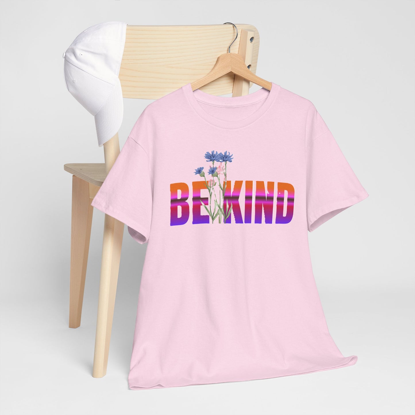 Unisex Heavy Cotton Tee - Be Kind Graphic Tee, Inspirational Shirt, Positive Quote T-Shirt, Everyday Wear, Gifts for Friends, LGBTQ+ Apparel