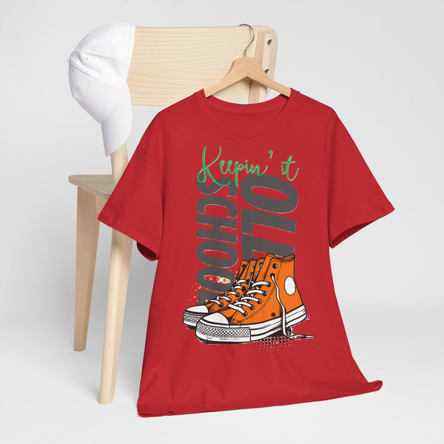 Unisex Cotton Tee - Keepin' it Old School, Vintage Graphic T-Shirt, Retro Style.
