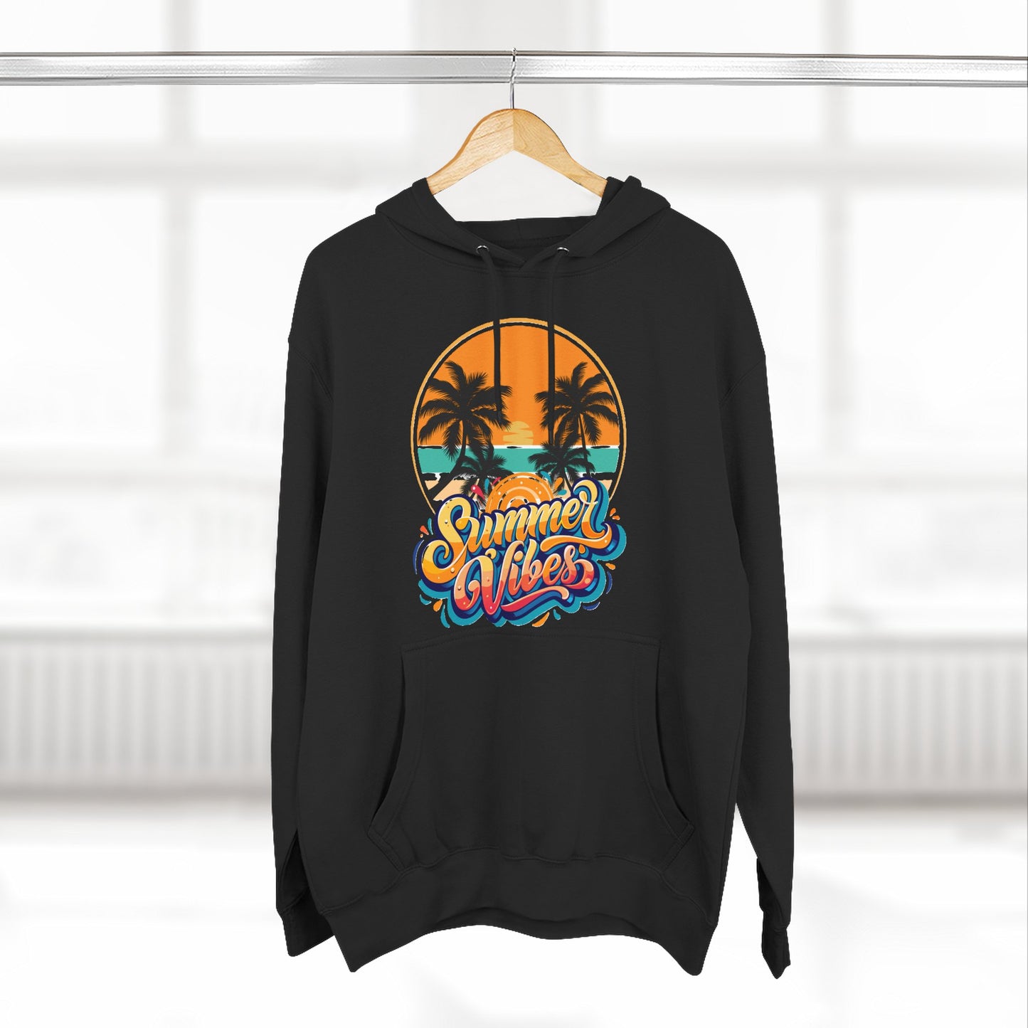 Summer Vibes Fleece Hoodie | Cozy Beachwear for Casual Days, Perfect for Summer Parties, Holidays, Everyday Relaxation, Travel