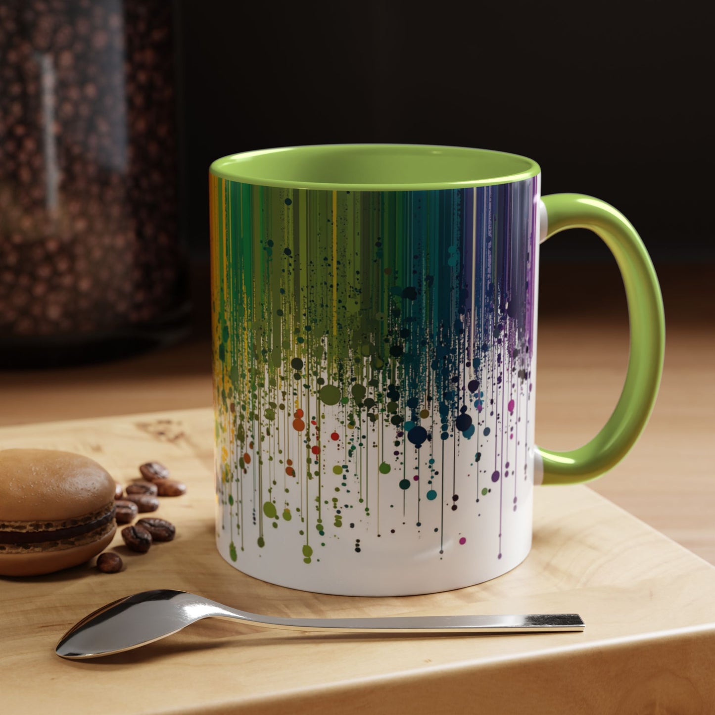 Vibrant Drip Pattern Ceramic Coffee Mug.