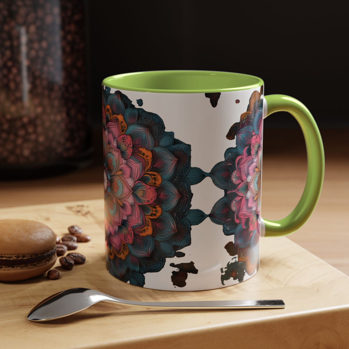 Colorful Mandala Accent Coffee Mug.