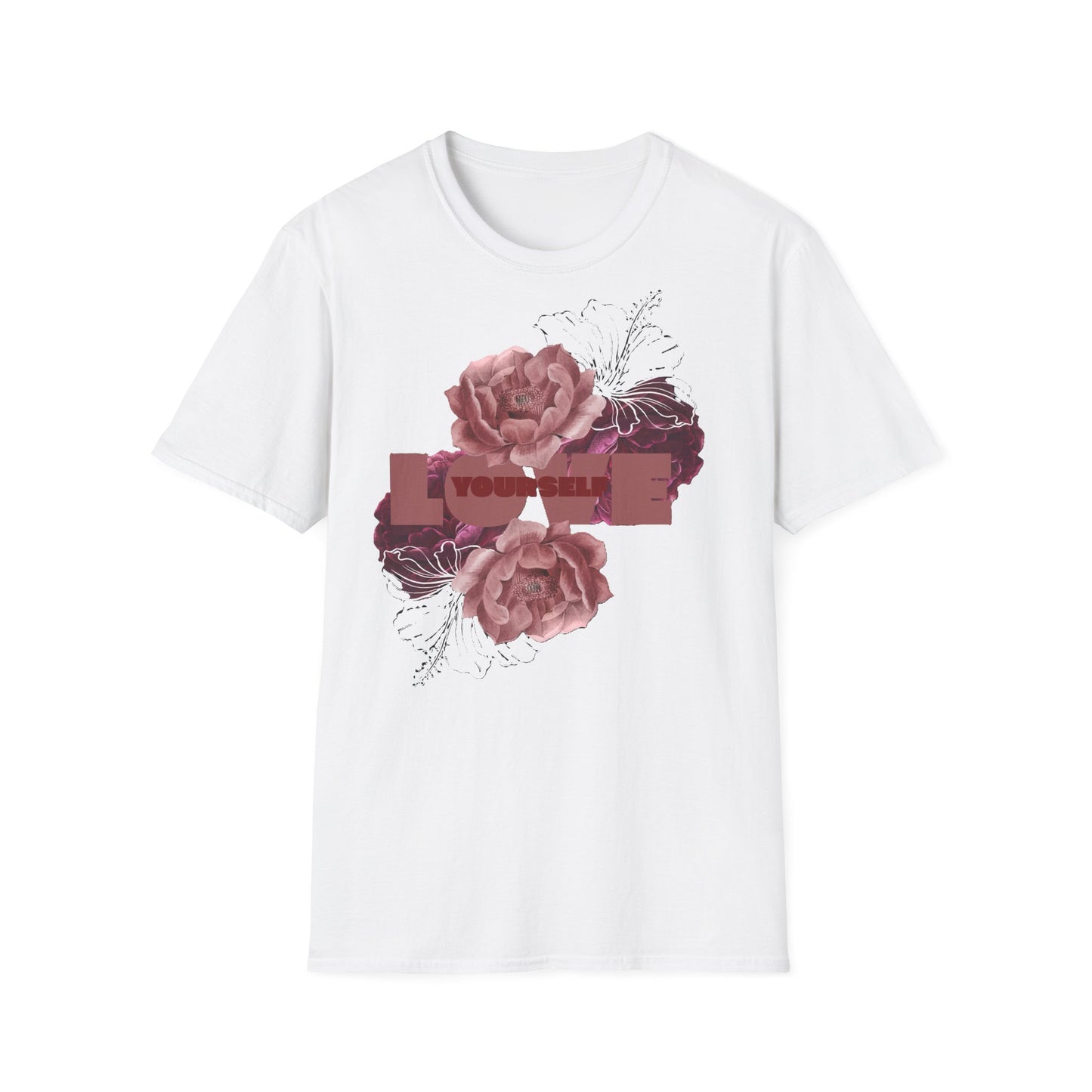 Floral Love T-Shirt, Casual Graphic Tee, Gift for Her.