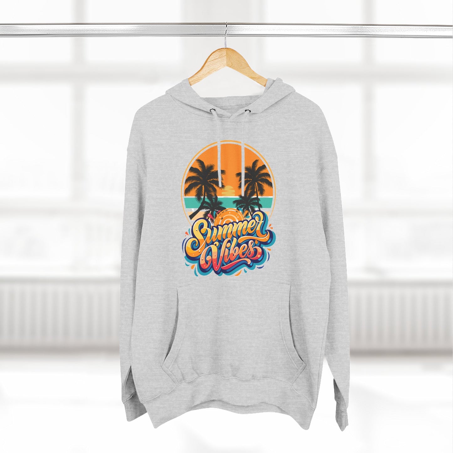 Summer Vibes Fleece Hoodie | Cozy Beachwear for Casual Days, Perfect for Summer Parties, Holidays, Everyday Relaxation, Travel