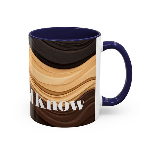 Accent Coffee Mug with Wavy Design.