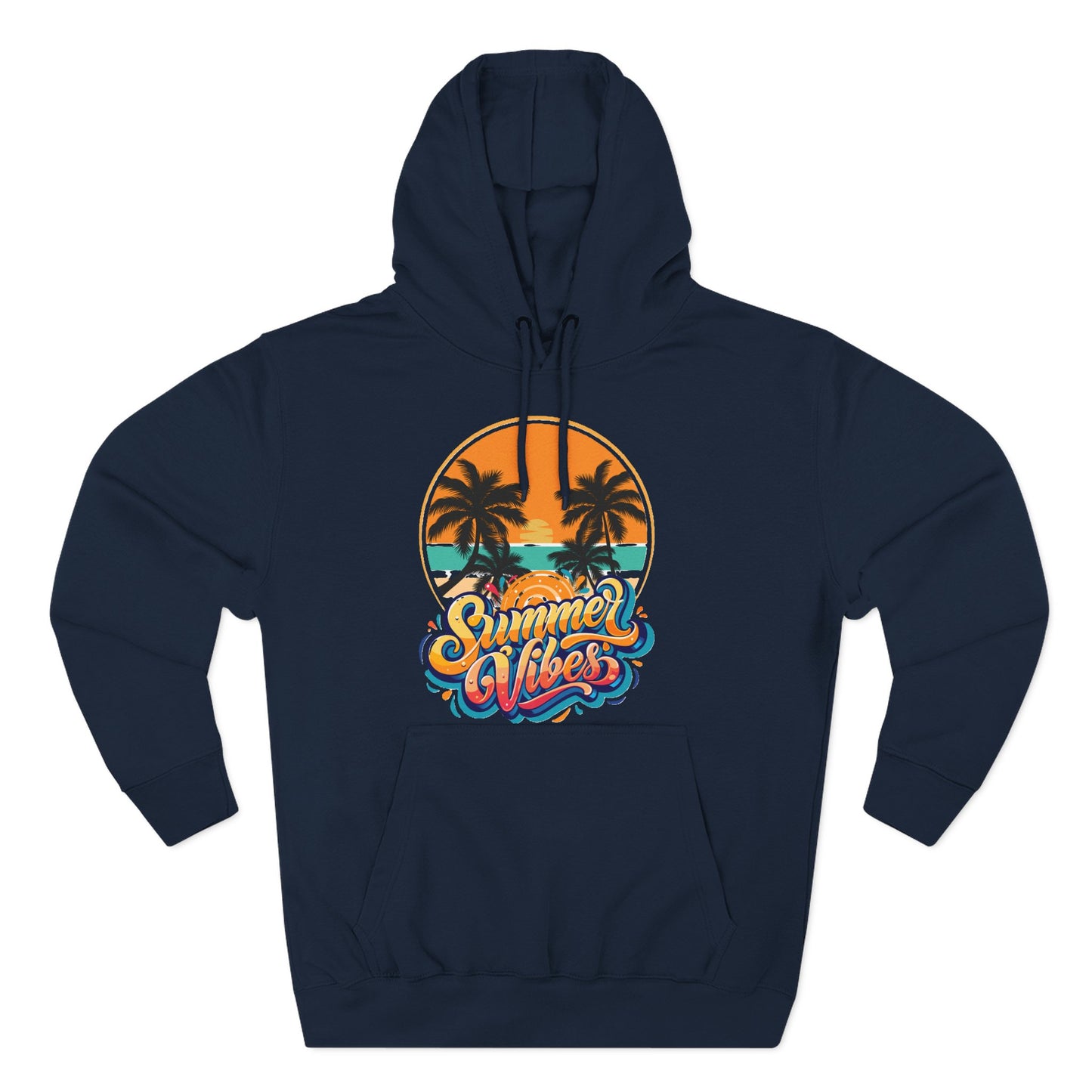 Summer Vibes Fleece Hoodie | Cozy Beachwear for Casual Days, Perfect for Summer Parties, Holidays, Everyday Relaxation, Travel