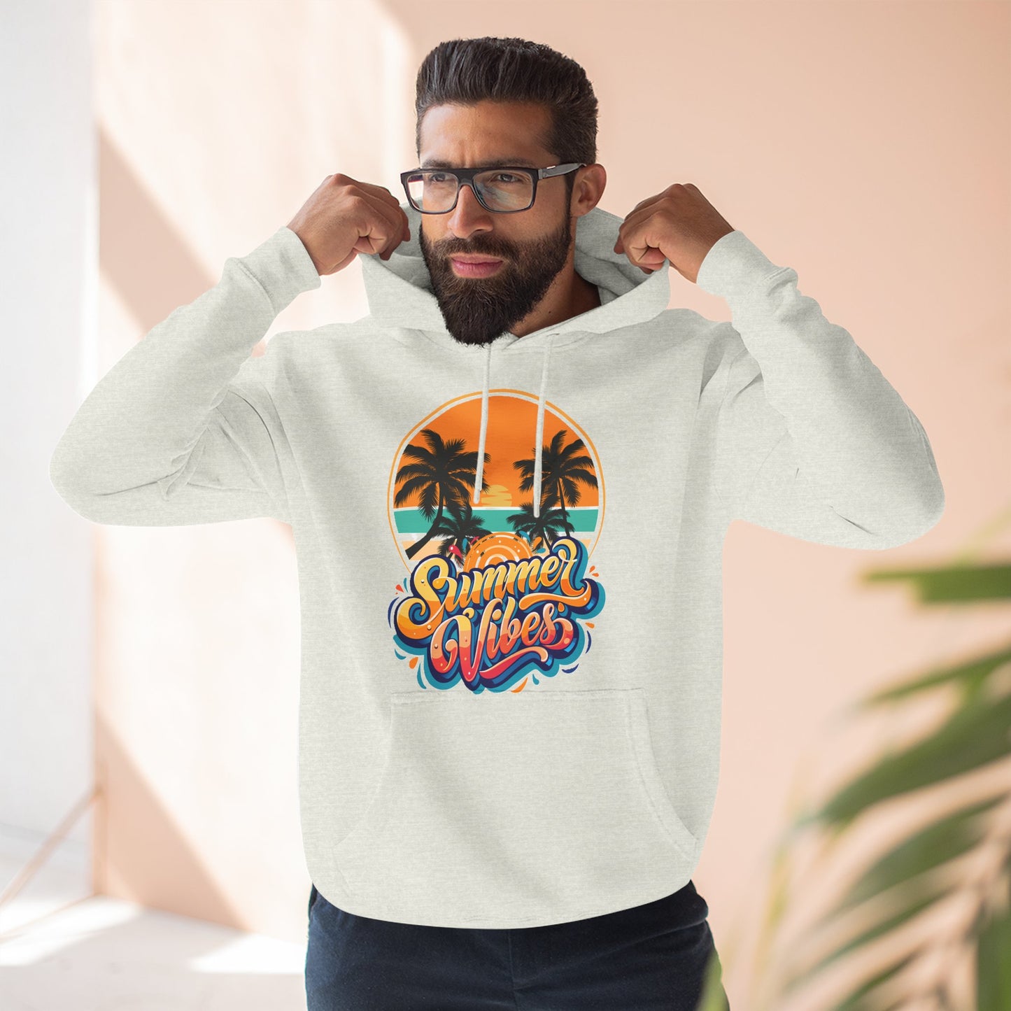 Summer Vibes Fleece Hoodie | Cozy Beachwear for Casual Days, Perfect for Summer Parties, Holidays, Everyday Relaxation, Travel
