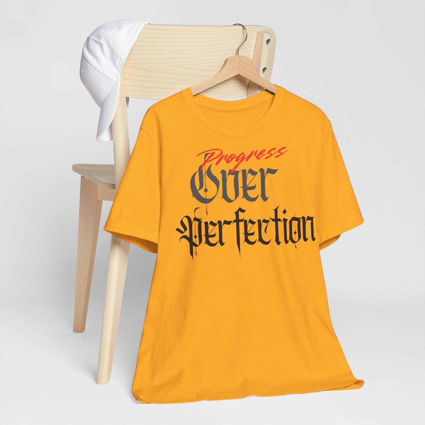 Progress Over Perfection Tee - Casual, Motivational T-Shirt for Self-Improvement.
