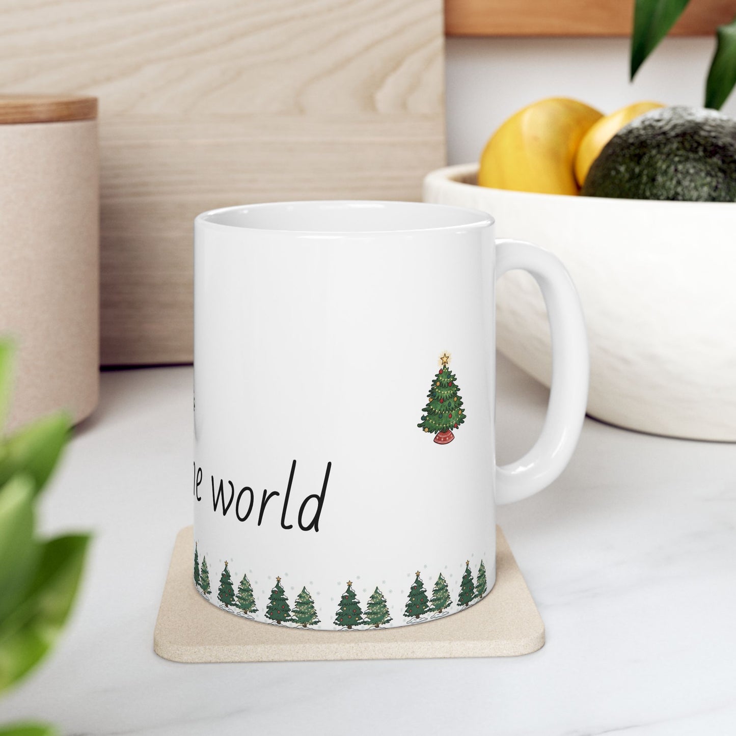 Christmas Tree 'Joy to the World' Ceramic Mug