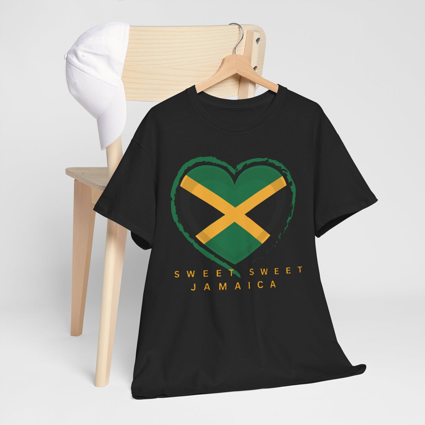 Unisex Heavy Cotton Tee with Sweet Sweet Jamaica Design.