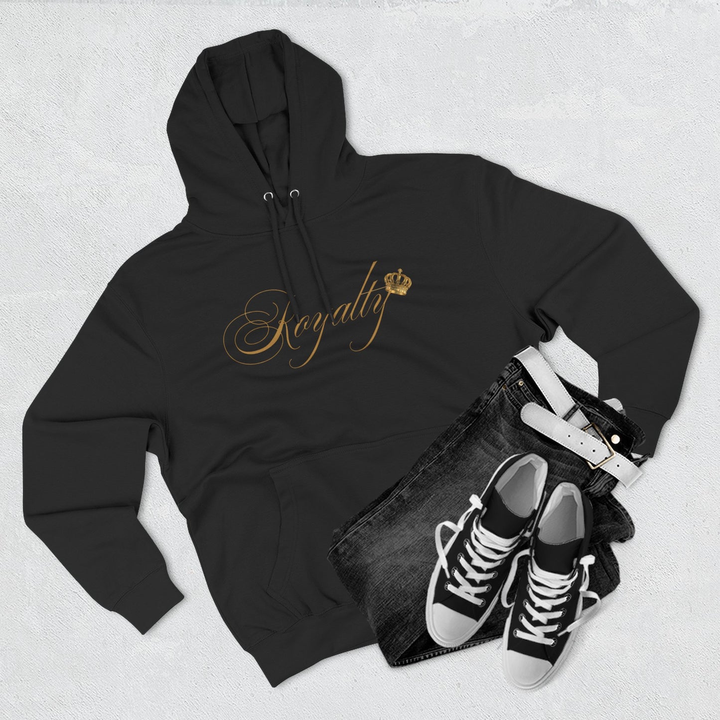 Royalty Script Hoodie - Gold Script "Royalty" Fleece Pullover, Cosy.