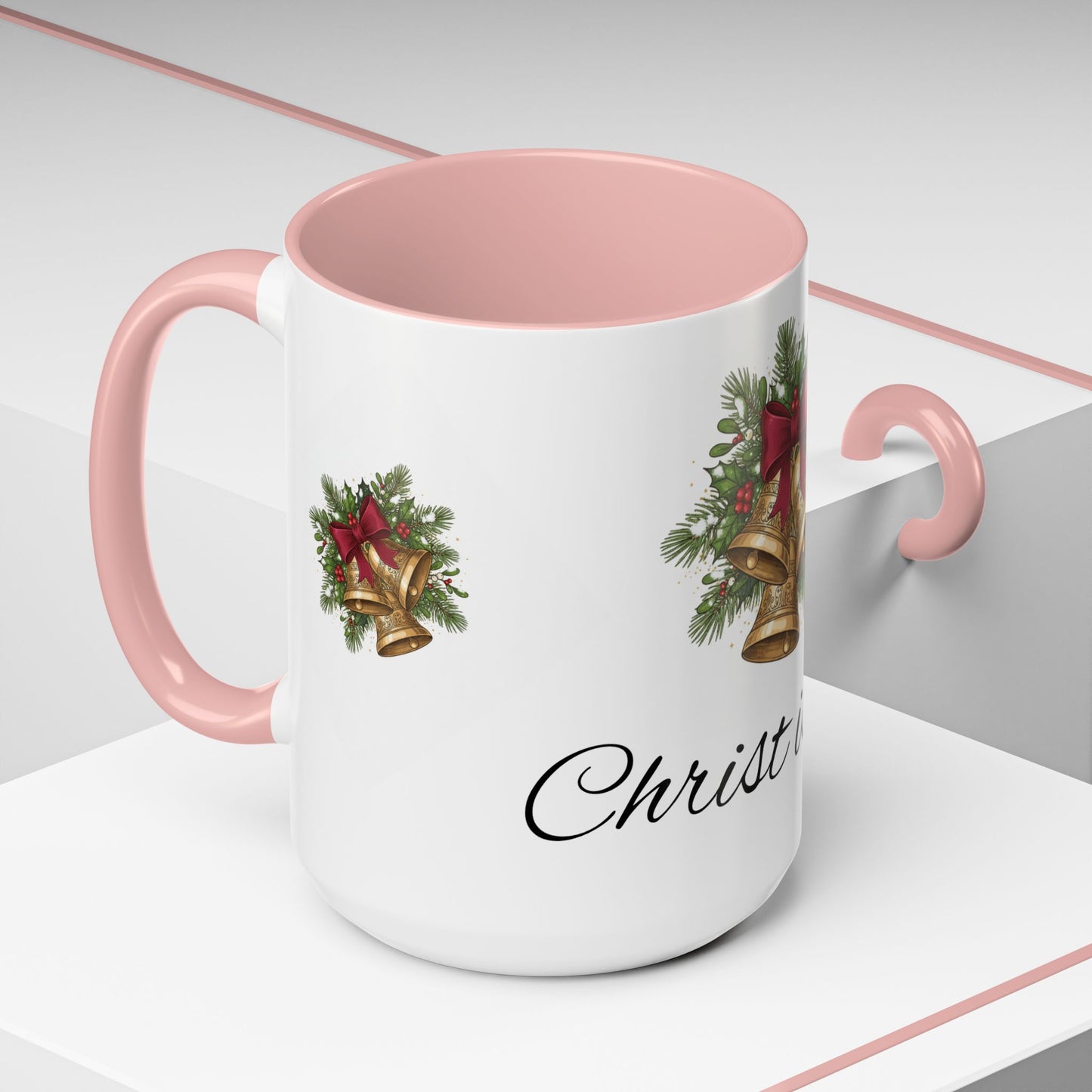Christmas Bells 'Christ is King' Accent Coffee Mug