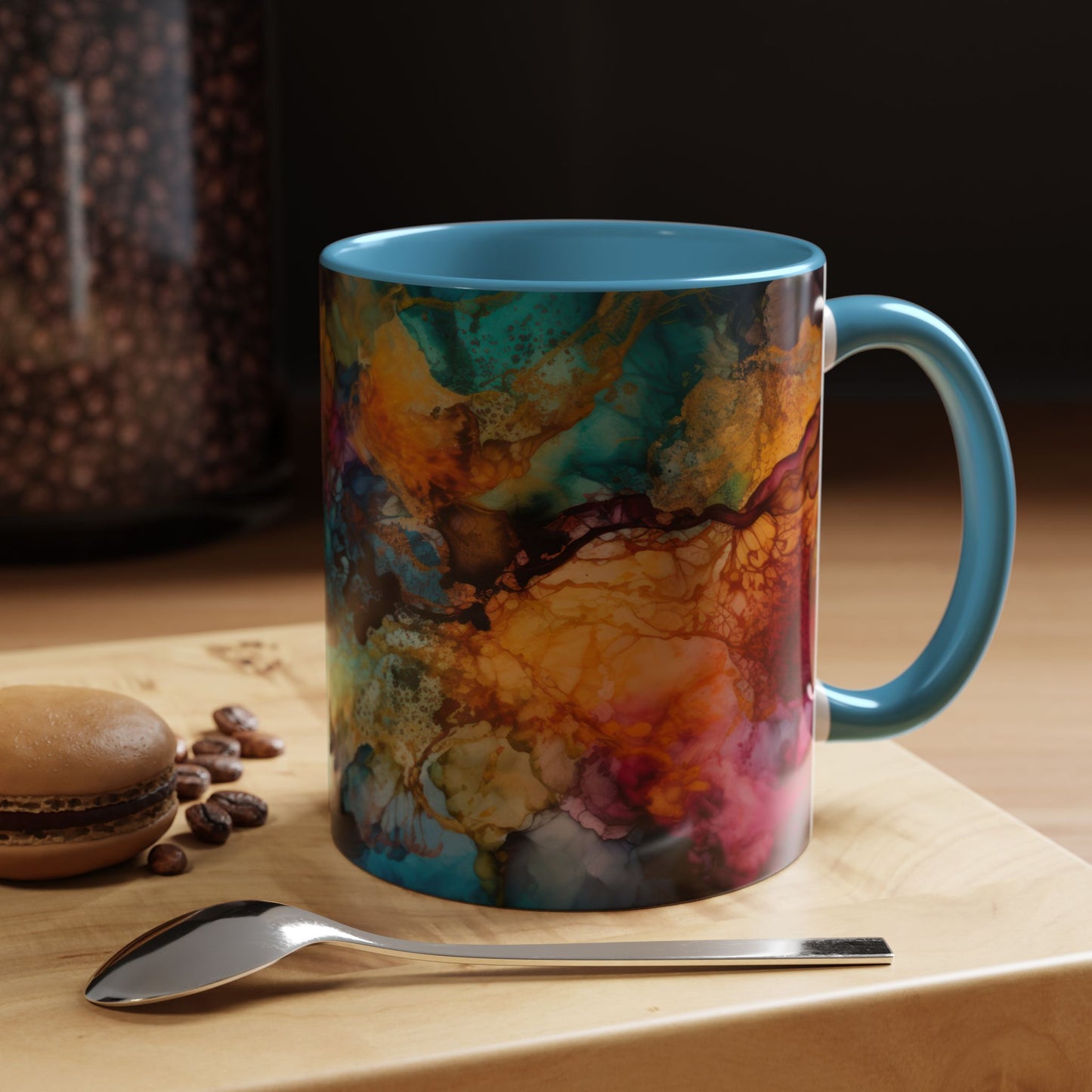 Vibrant Accent Coffee Mug - Colorful Art Mug for Coffee Lovers.