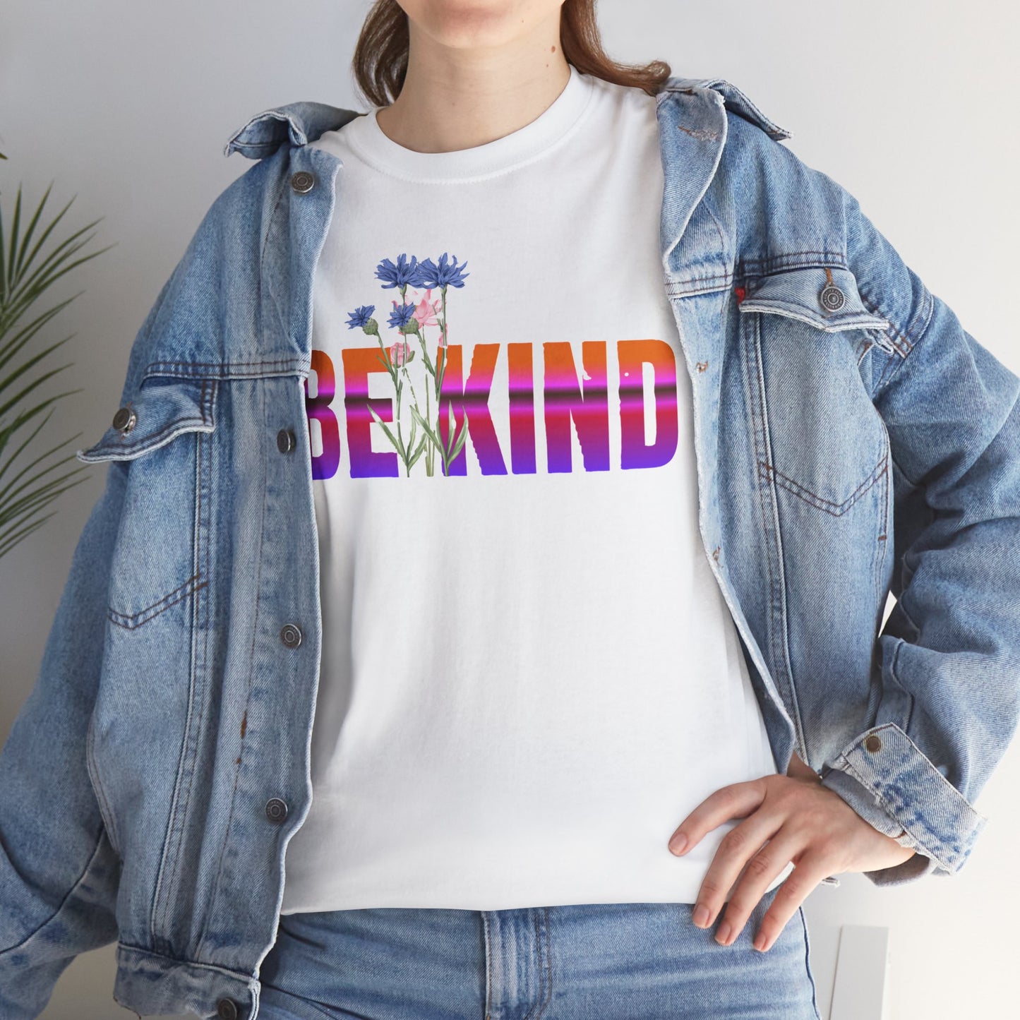Unisex Heavy Cotton Tee - Be Kind Graphic Tee, Inspirational Shirt, Positive Quote T-Shirt, Everyday Wear, Gifts for Friends, LGBTQ+ Apparel