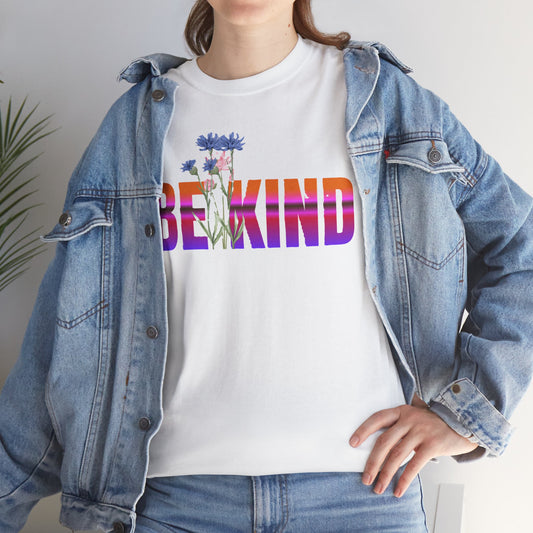 Unisex Heavy Cotton Tee - Be Kind Graphic Tee, Inspirational Shirt, Positive Quote T-Shirt, Everyday Wear, Gifts for Friends, LGBTQ+ Apparel