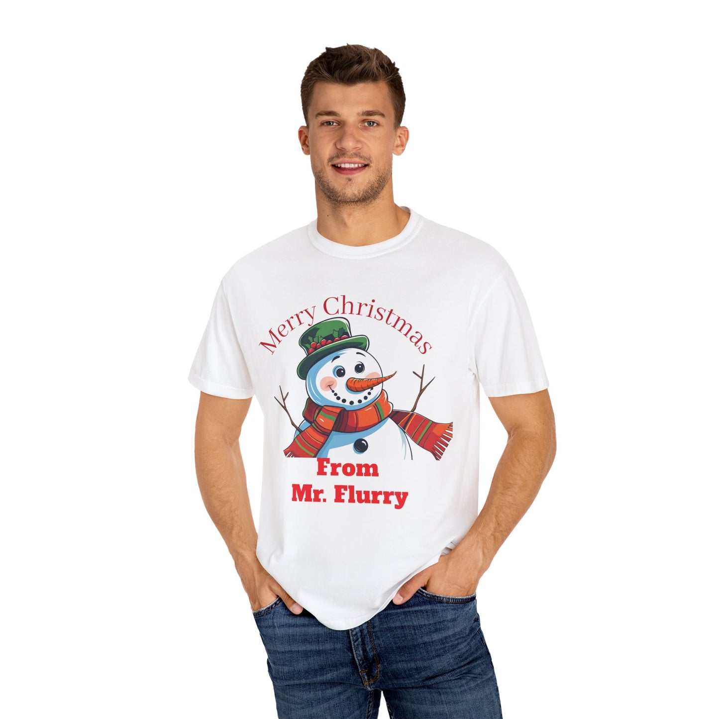 Merry Christmas Snowman T-Shirt, Holiday Gift Shirt, Festive Tee.