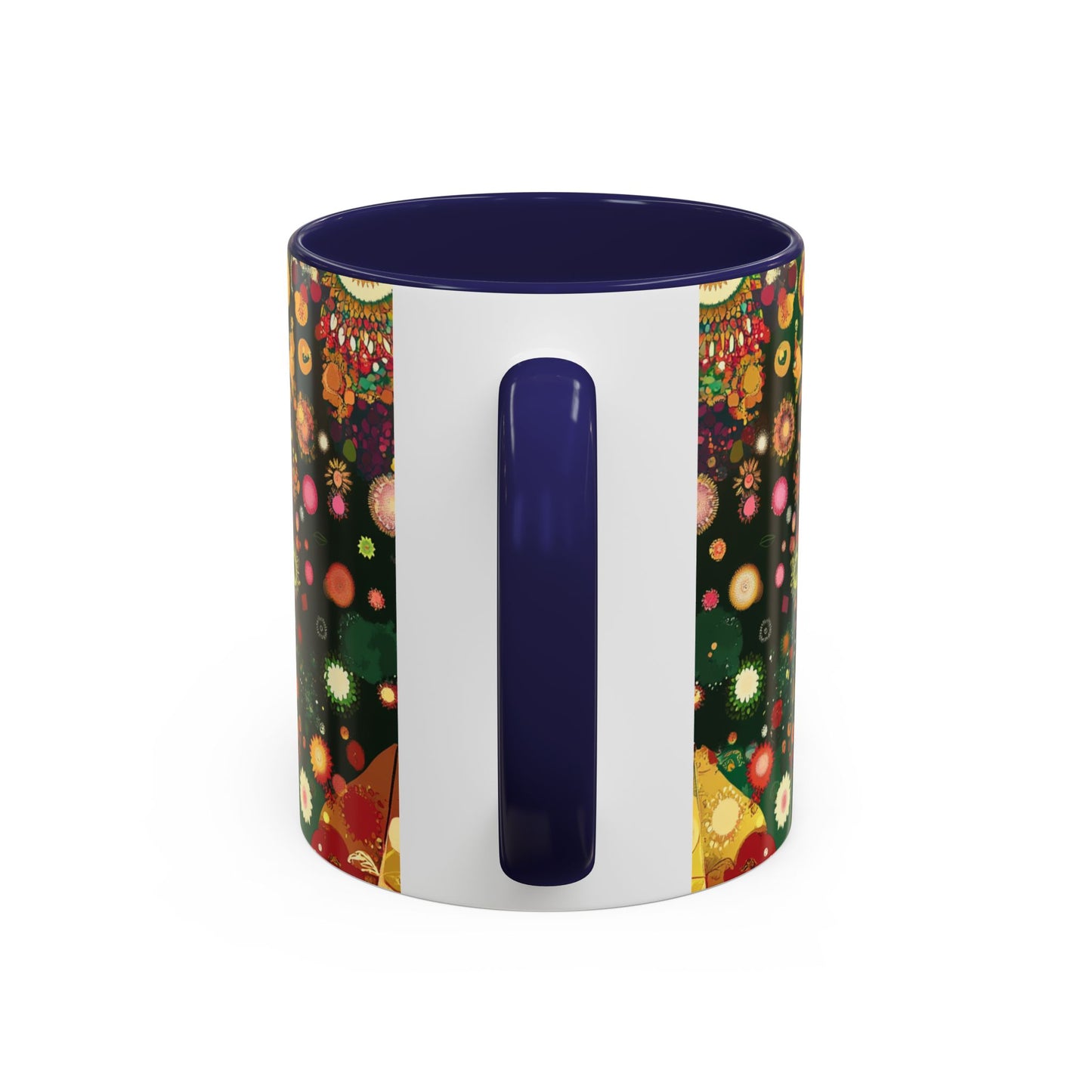 Vibrant Mandala Accent Coffee Mug, Colorful Drinkware.