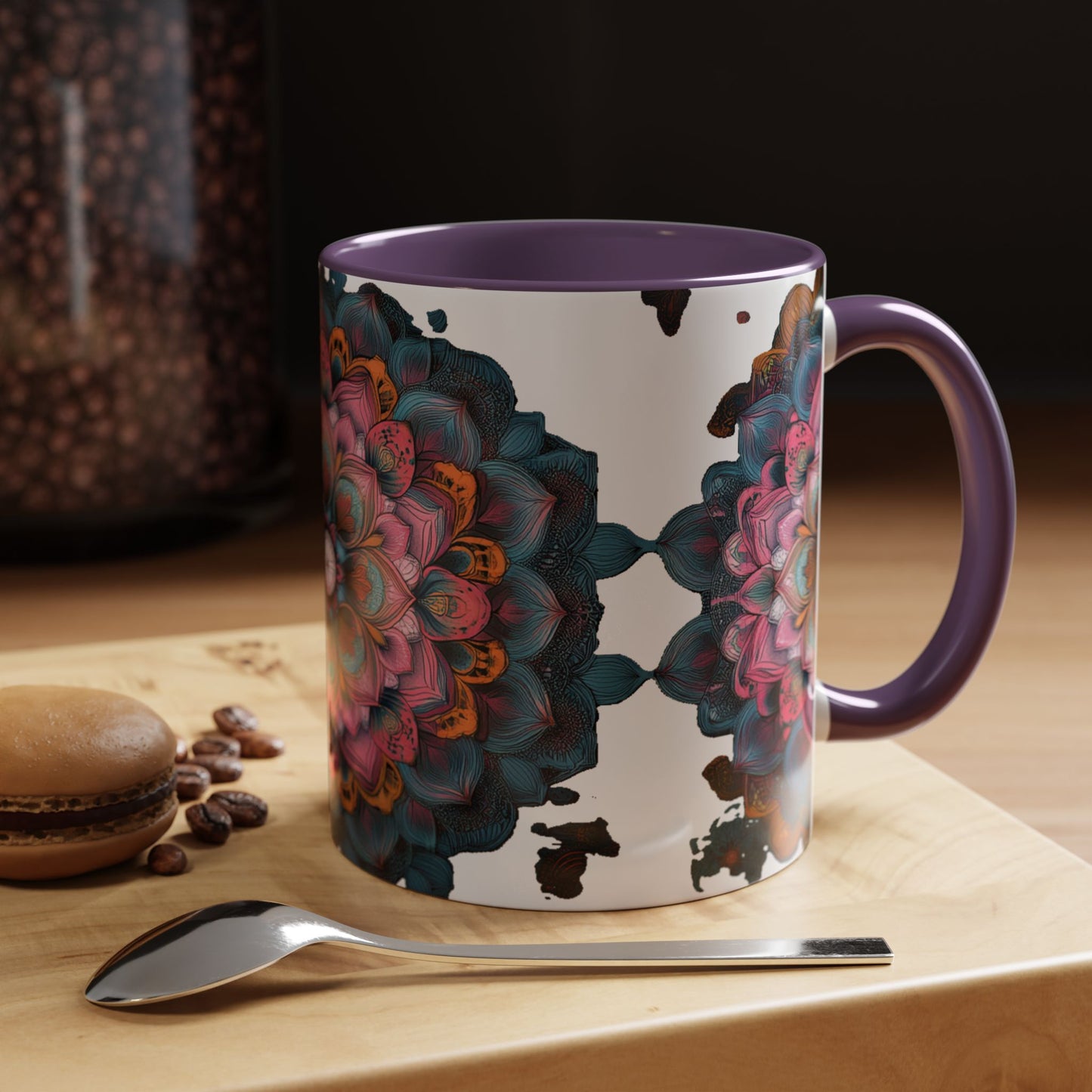 Colorful Mandala Accent Coffee Mug.