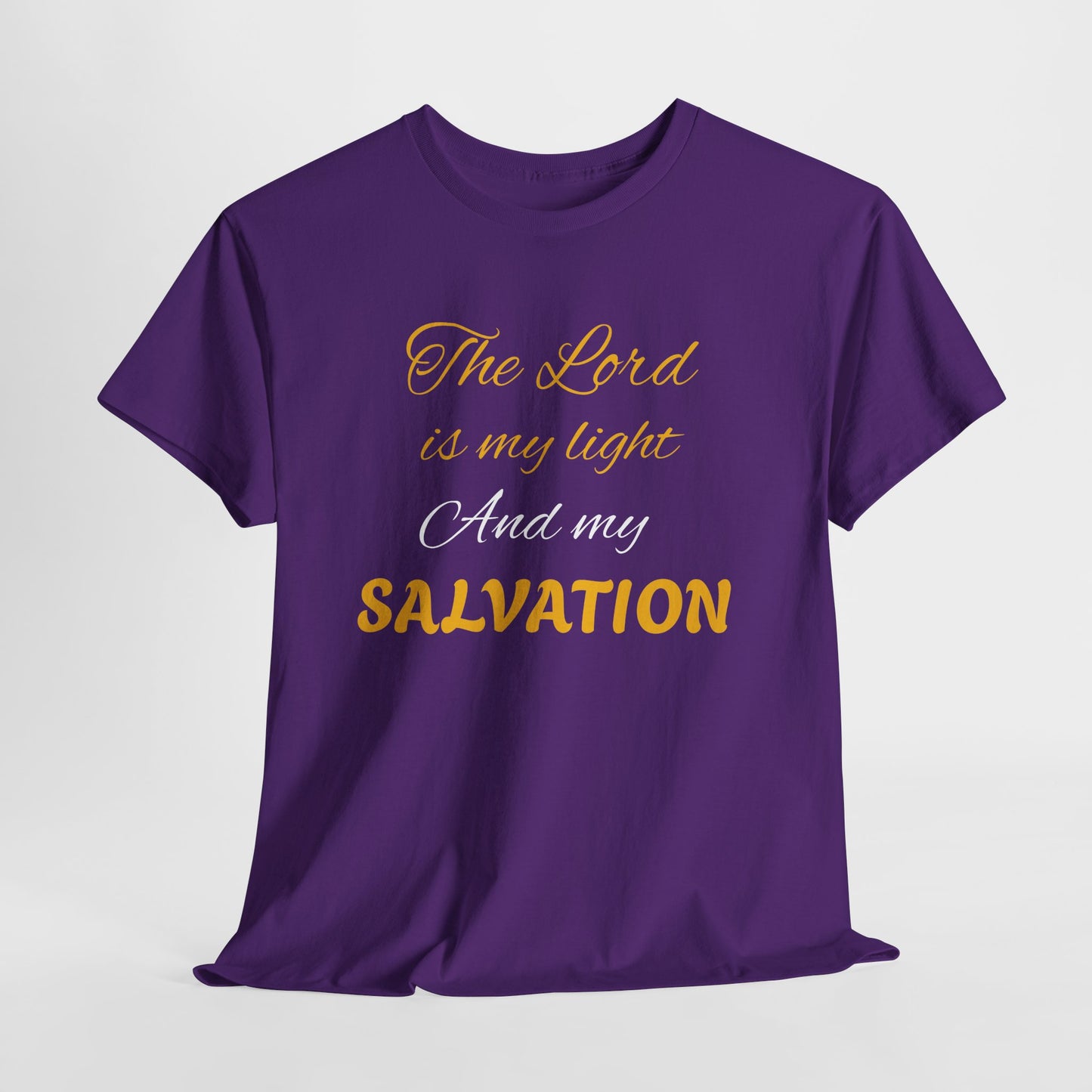 Inspirational Unisex Heavy Cotton Tee - 'The Lord is my light and my SALVATION'