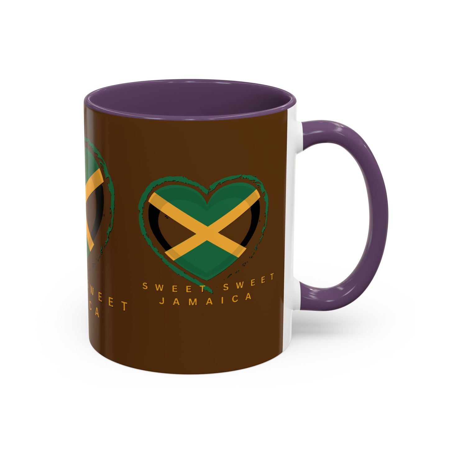 Accent Coffee Mug with Jamaican Heart Design - Perfect for Coffee Lovers, Gift for Travelers, Jamaica Celebration, or Home Decor