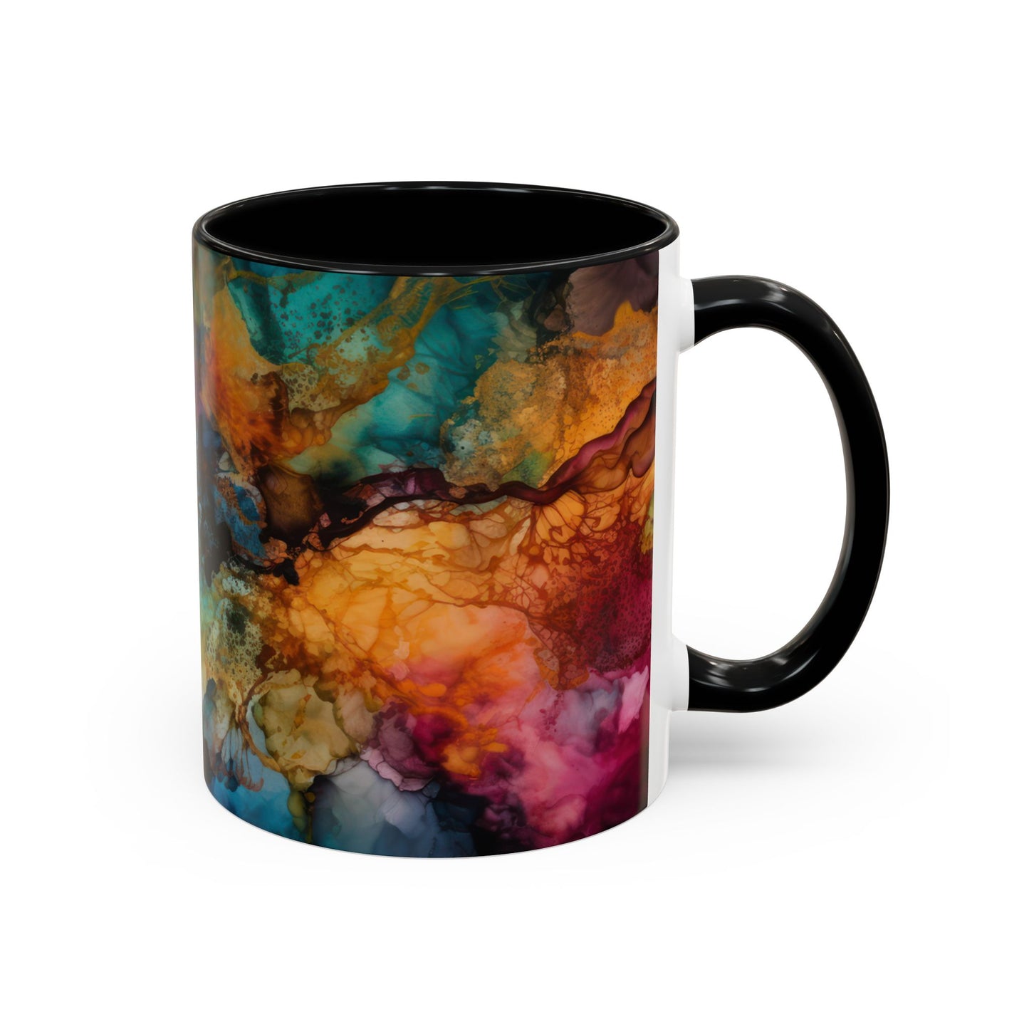 Vibrant Accent Coffee Mug - Colorful Art Mug for Coffee Lovers.