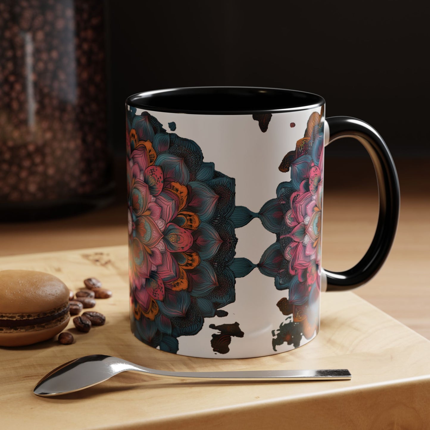 Colorful Mandala Accent Coffee Mug.