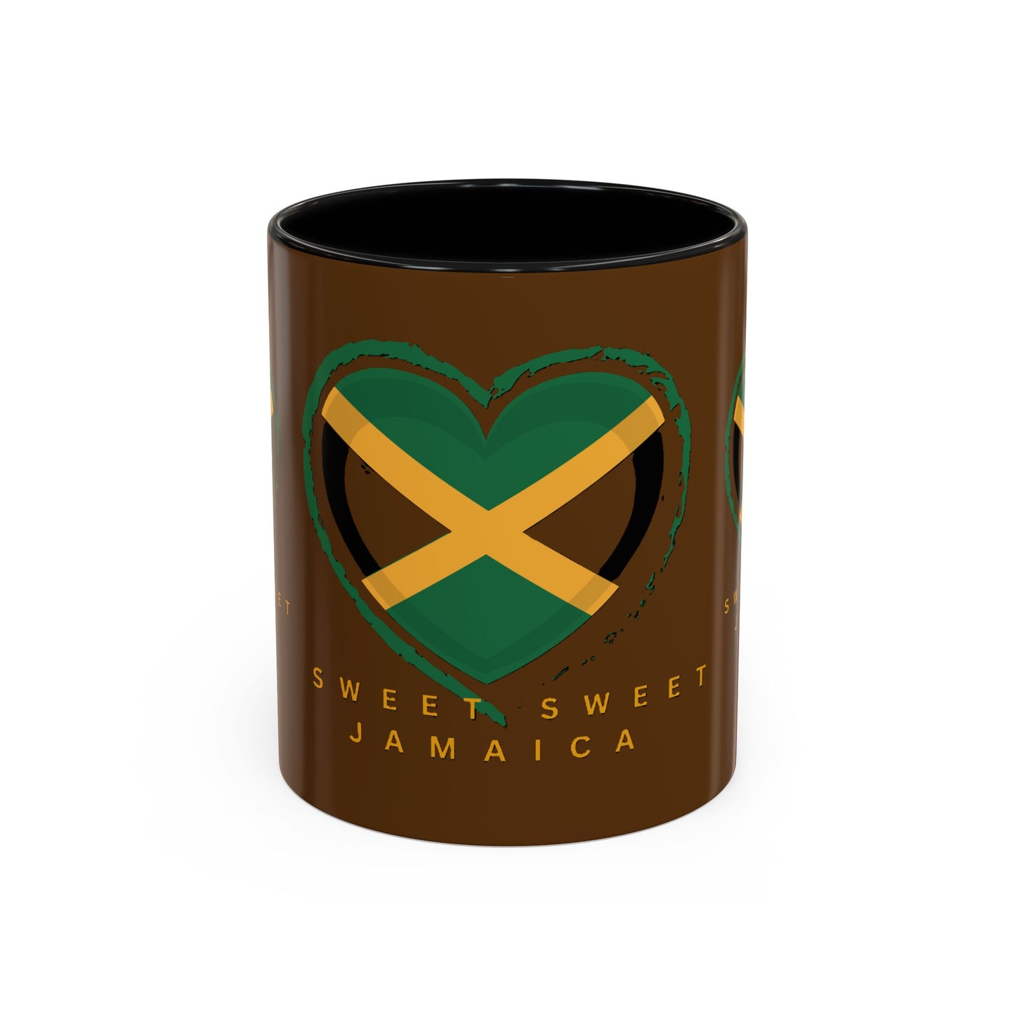 Accent Coffee Mug with Jamaican Heart Design - Perfect for Coffee Lovers, Gift for Travelers, Jamaica Celebration, or Home Decor