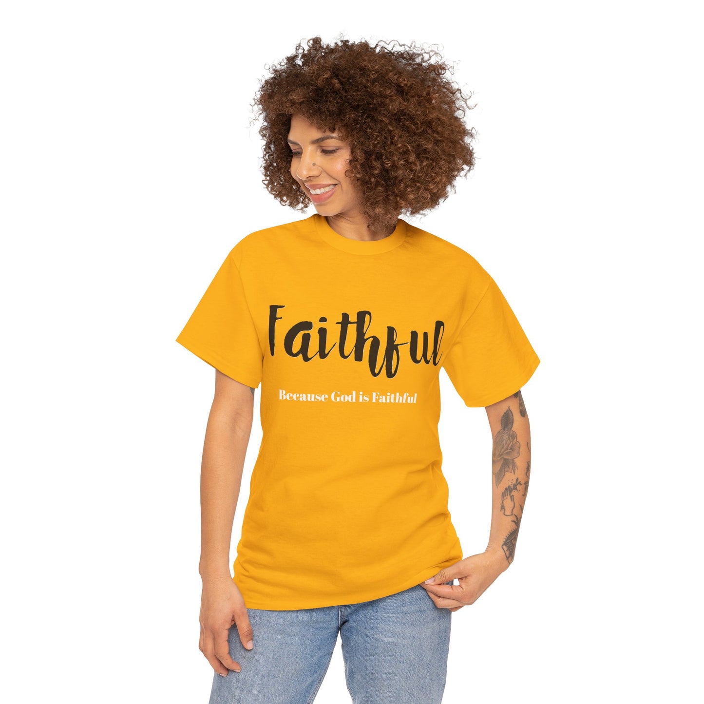 Faithful Unisex Heavy Cotton Tee, Christian Apparel.