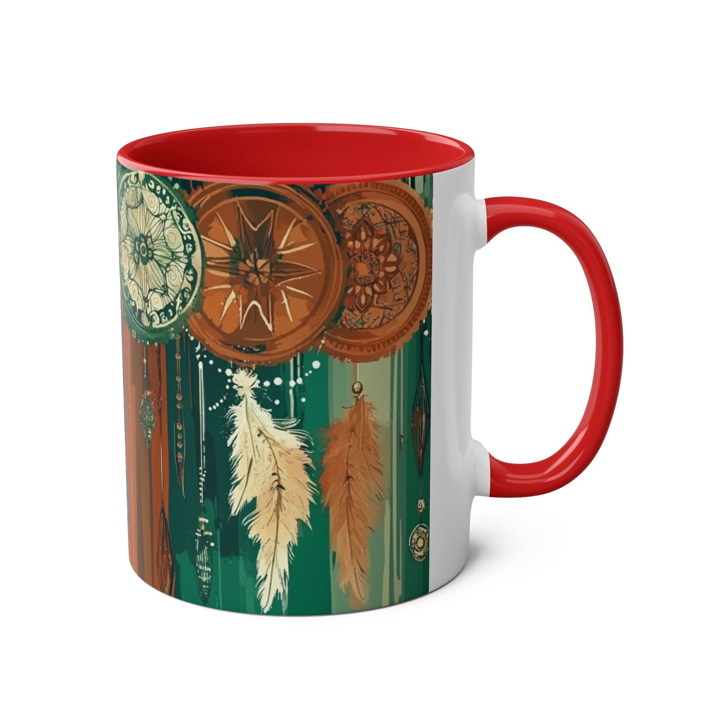 Dreamcatcher Two-Tone Coffee Mug, Boho Mug