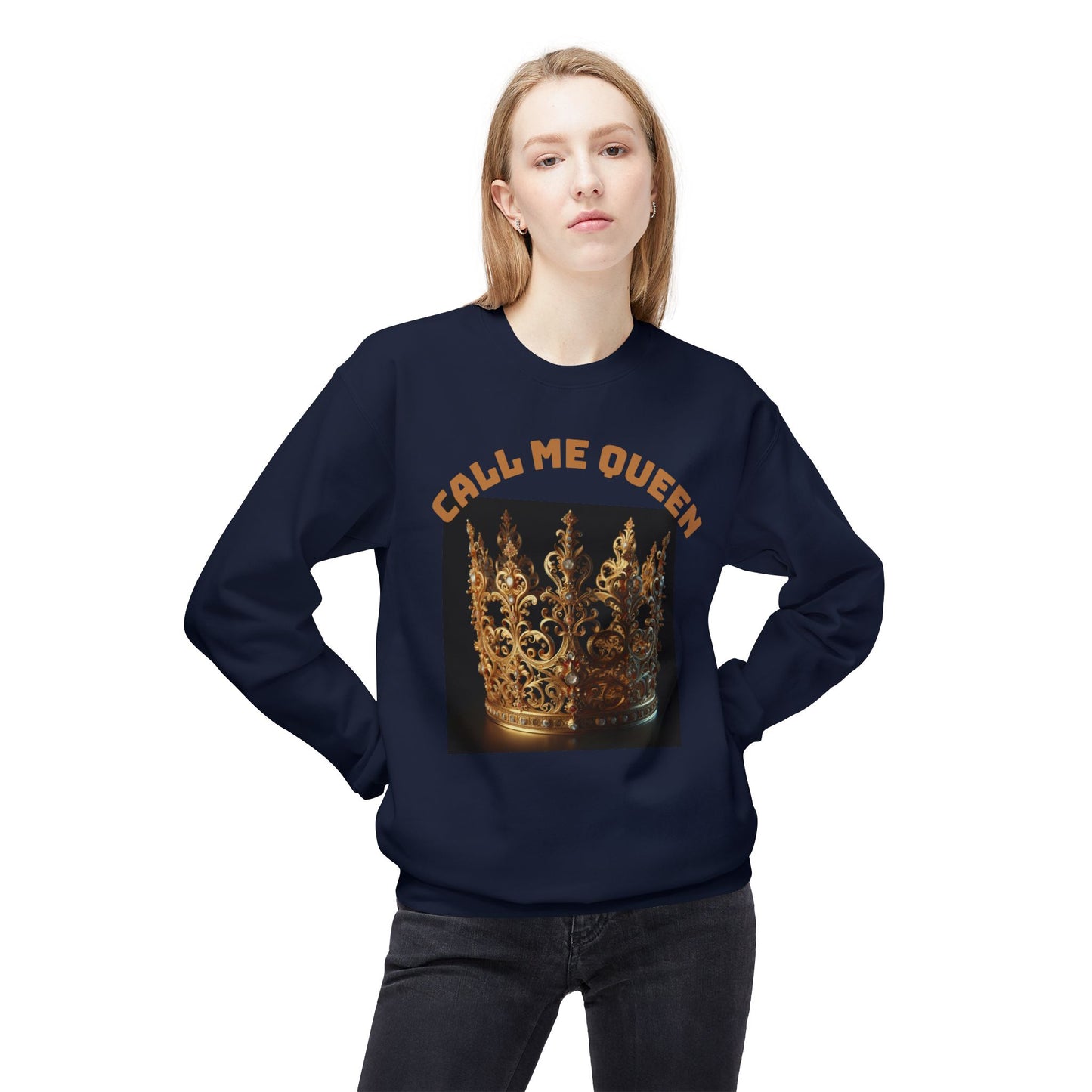 Call Me Queen Crown Fleece Sweatshirt.