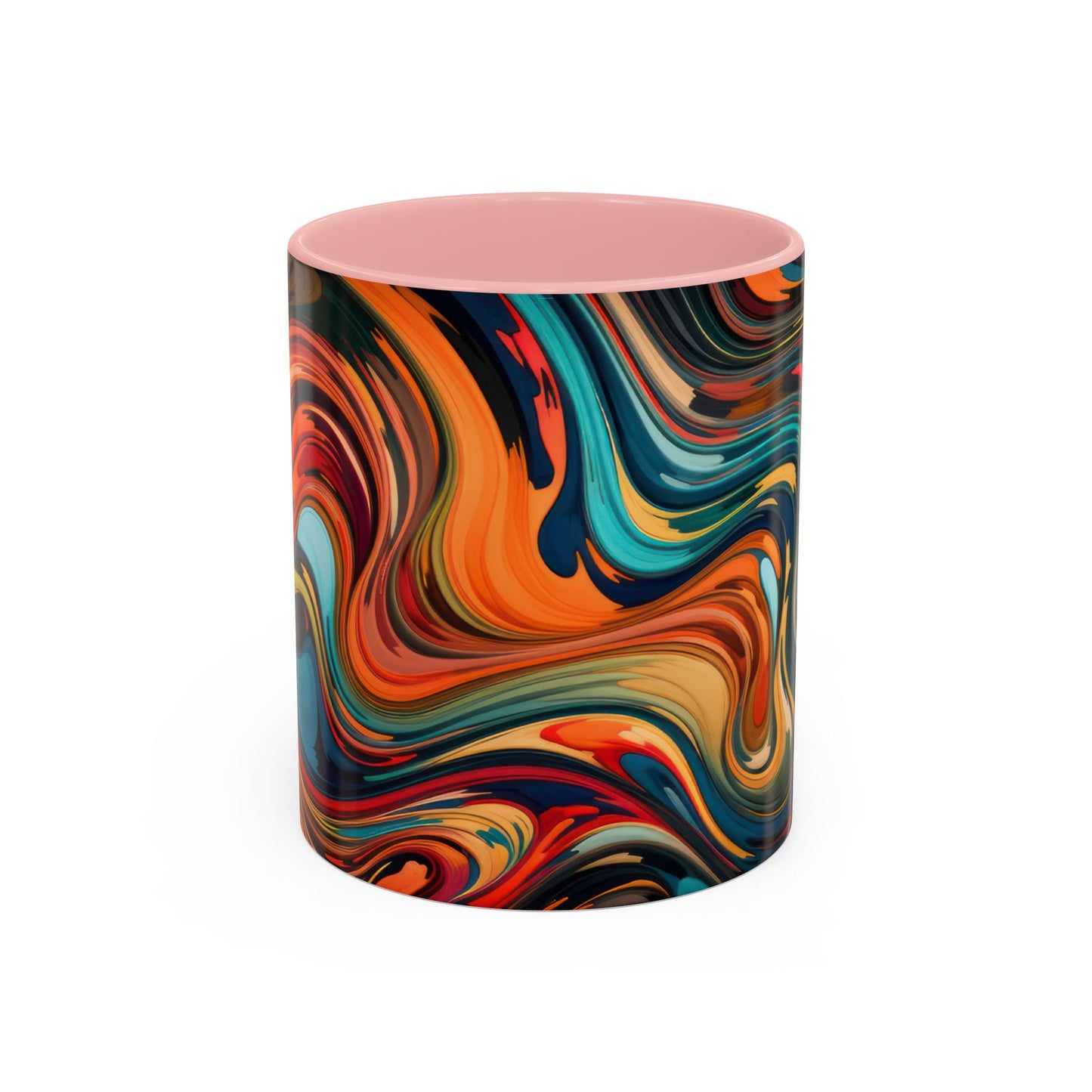 Vibrant Accent Coffee Mug, Artistic Mug Design Colorful Drinkware.