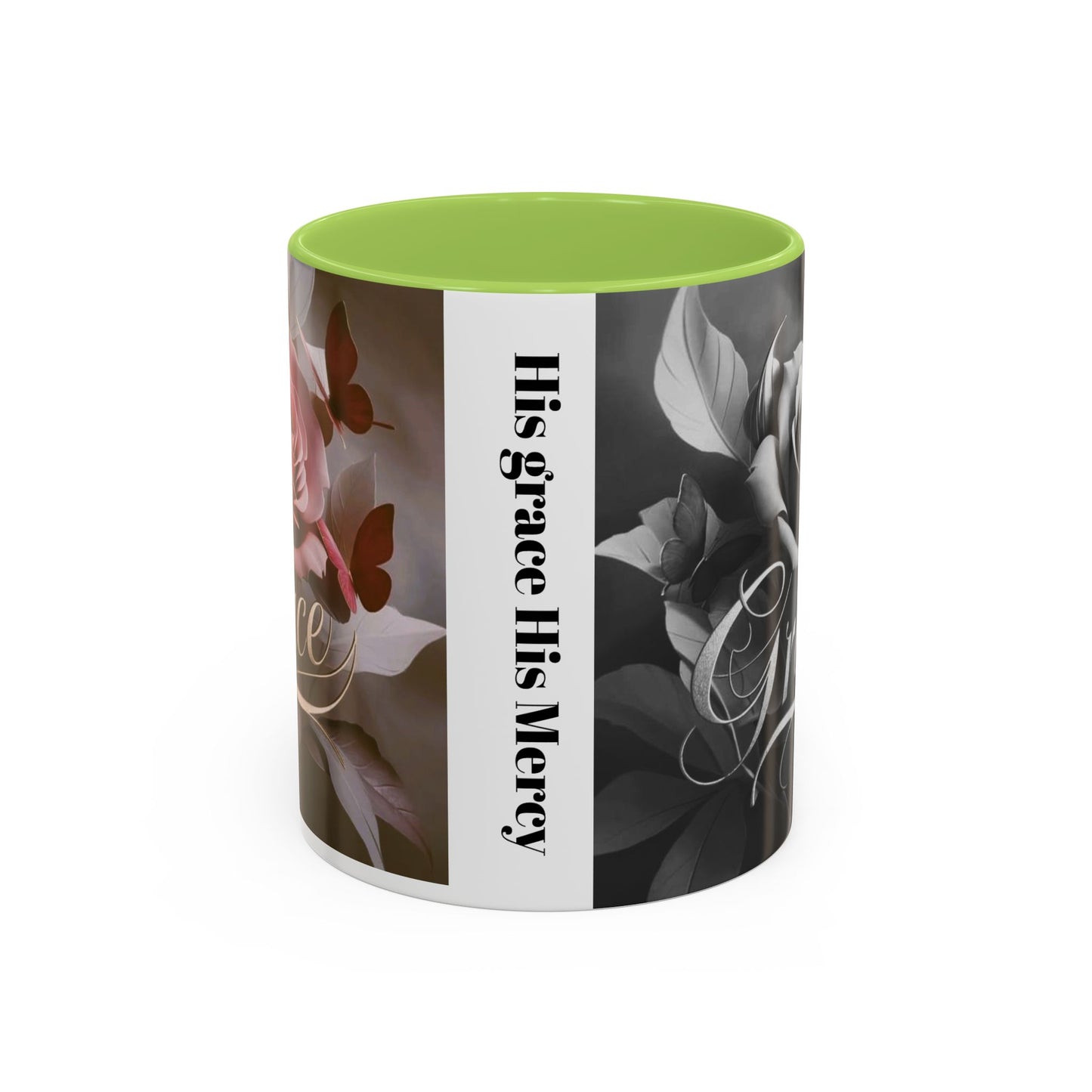 Floral Inspirational Coffee Mug, His Grace His Mercy.
