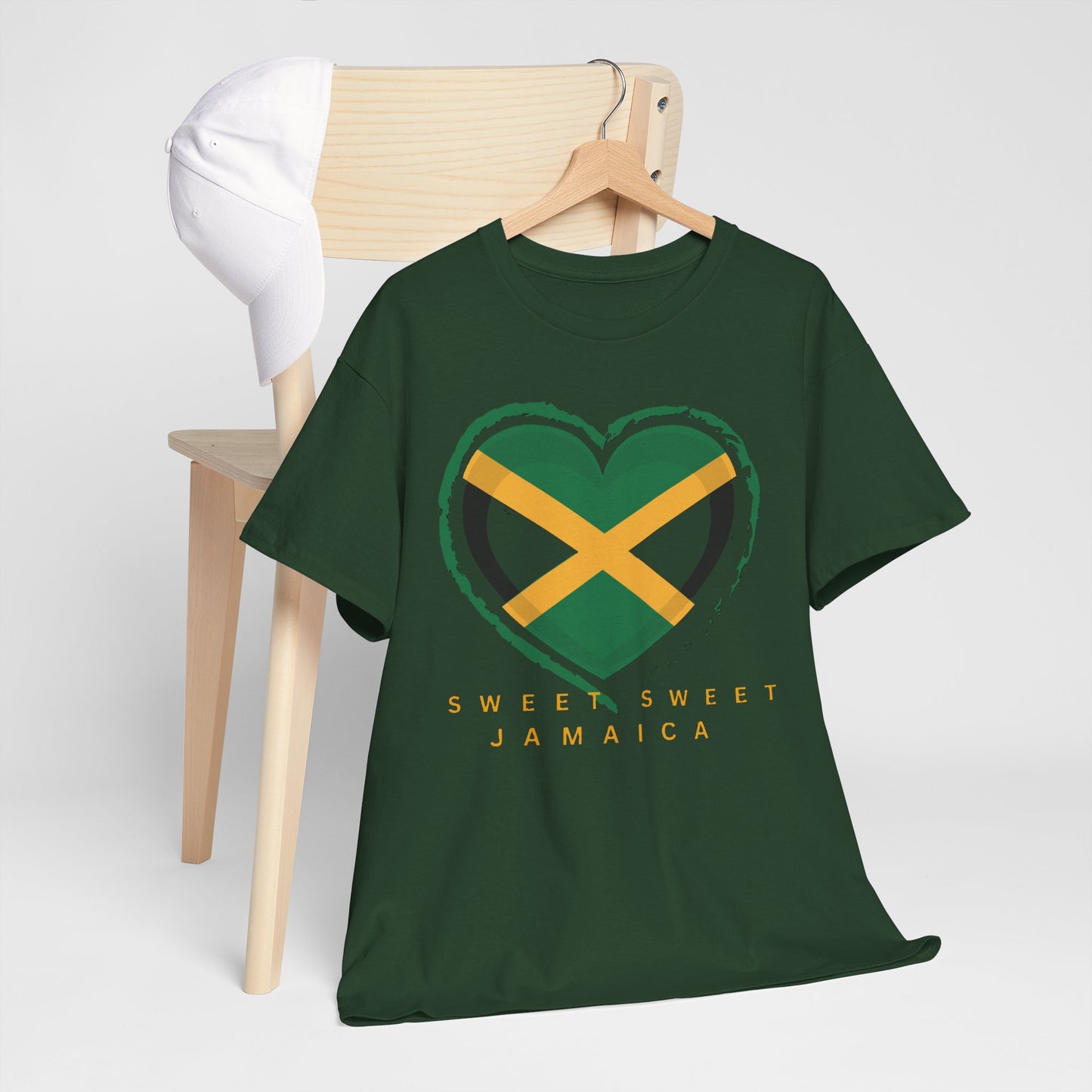 Unisex Heavy Cotton Tee with Sweet Sweet Jamaica Design.