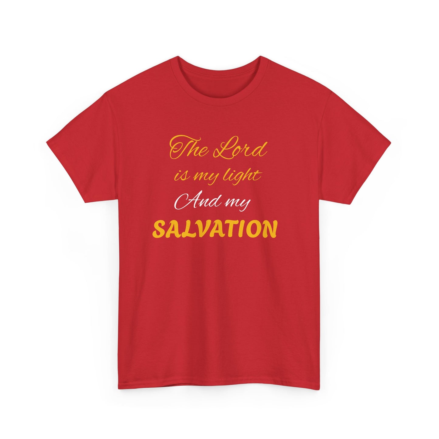 Inspirational Unisex Heavy Cotton Tee - 'The Lord is my light and my SALVATION'