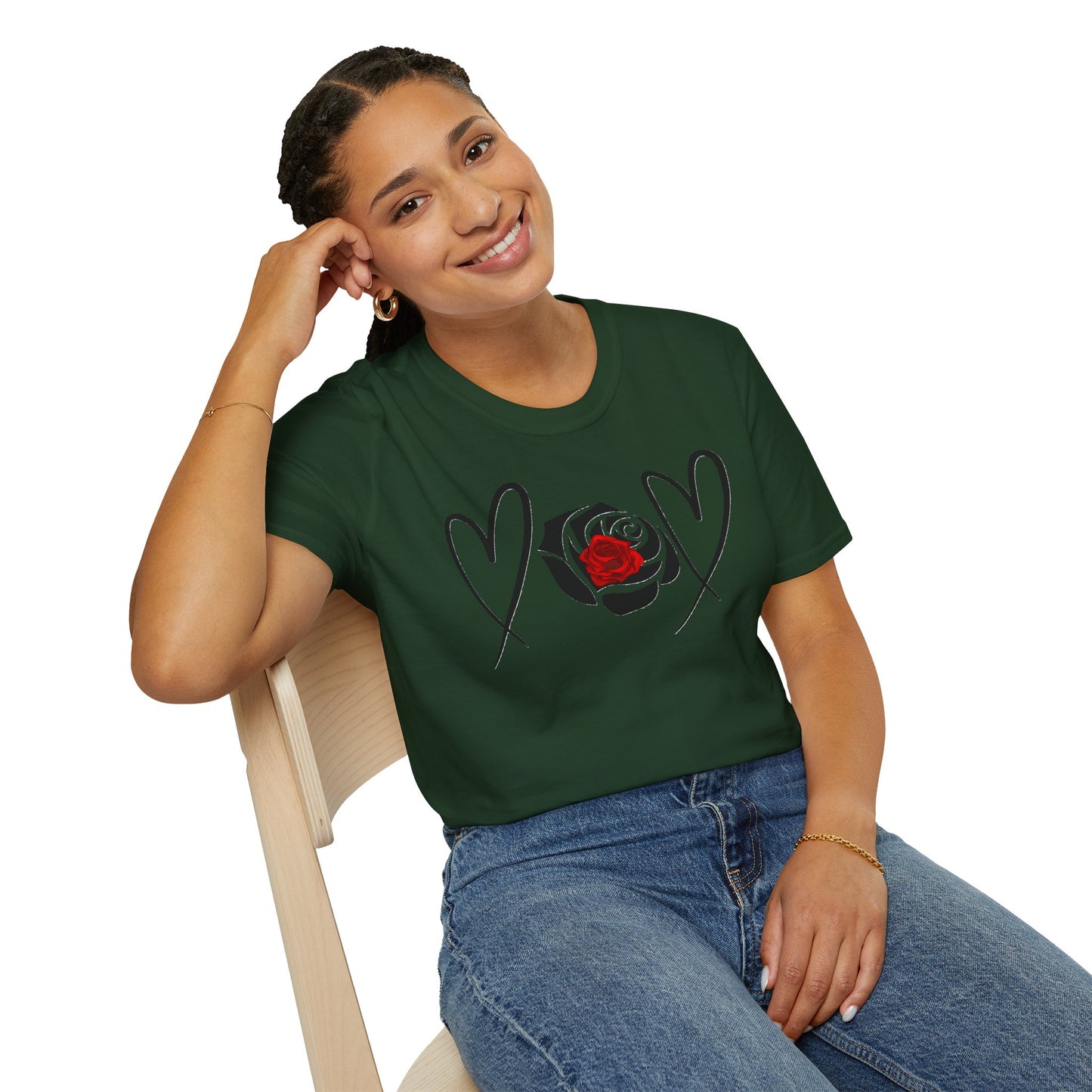 Heart & Rose Graphic Unisex T-Shirt