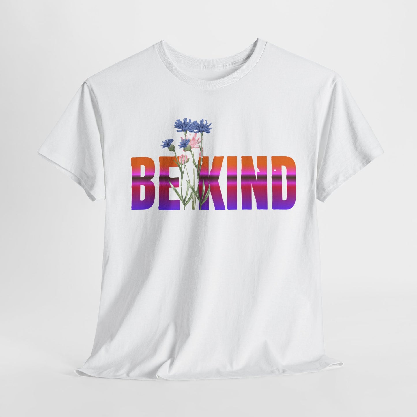 Unisex Heavy Cotton Tee - Be Kind Graphic Tee, Inspirational Shirt, Positive Quote T-Shirt, Everyday Wear, Gifts for Friends, LGBTQ+ Apparel