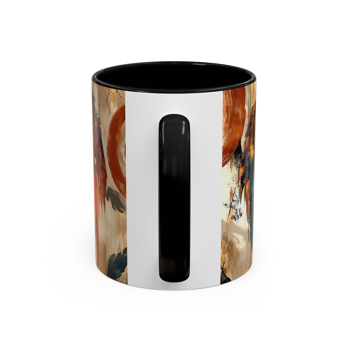 Bohemian Feather Coffee Mug, Dreamy Mug for Coffee Lovers, Unique Gift for Creatives, Boho Kitchen Decor, Holiday Gift