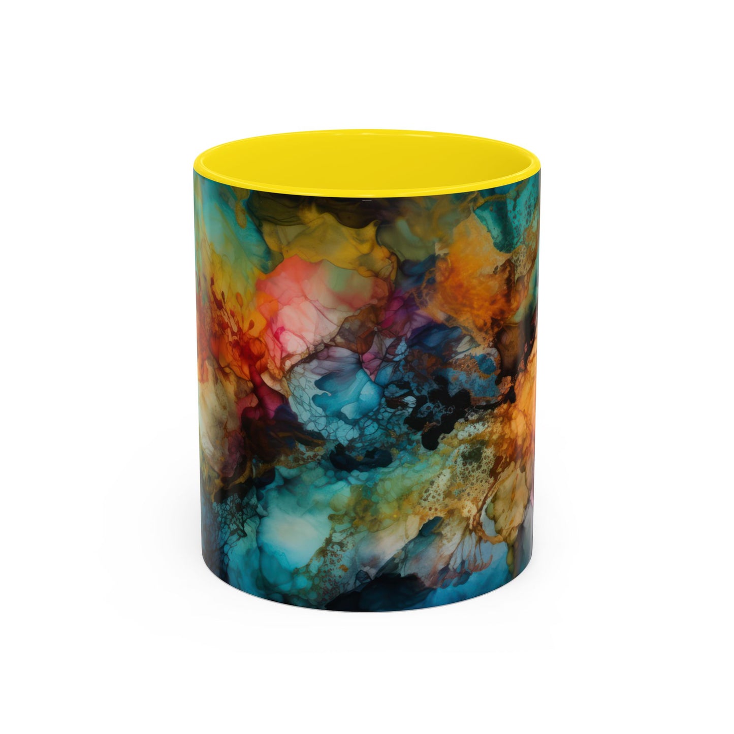 Vibrant Accent Coffee Mug - Colorful Art Mug for Coffee Lovers.