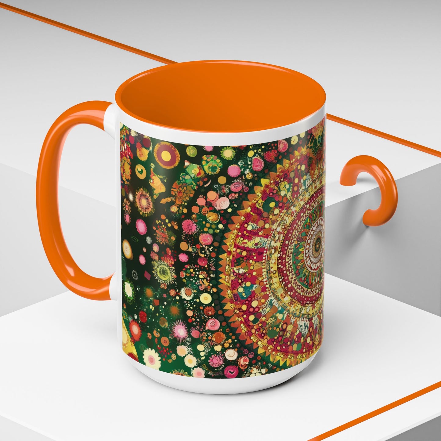 Vibrant Mandala Accent Coffee Mug