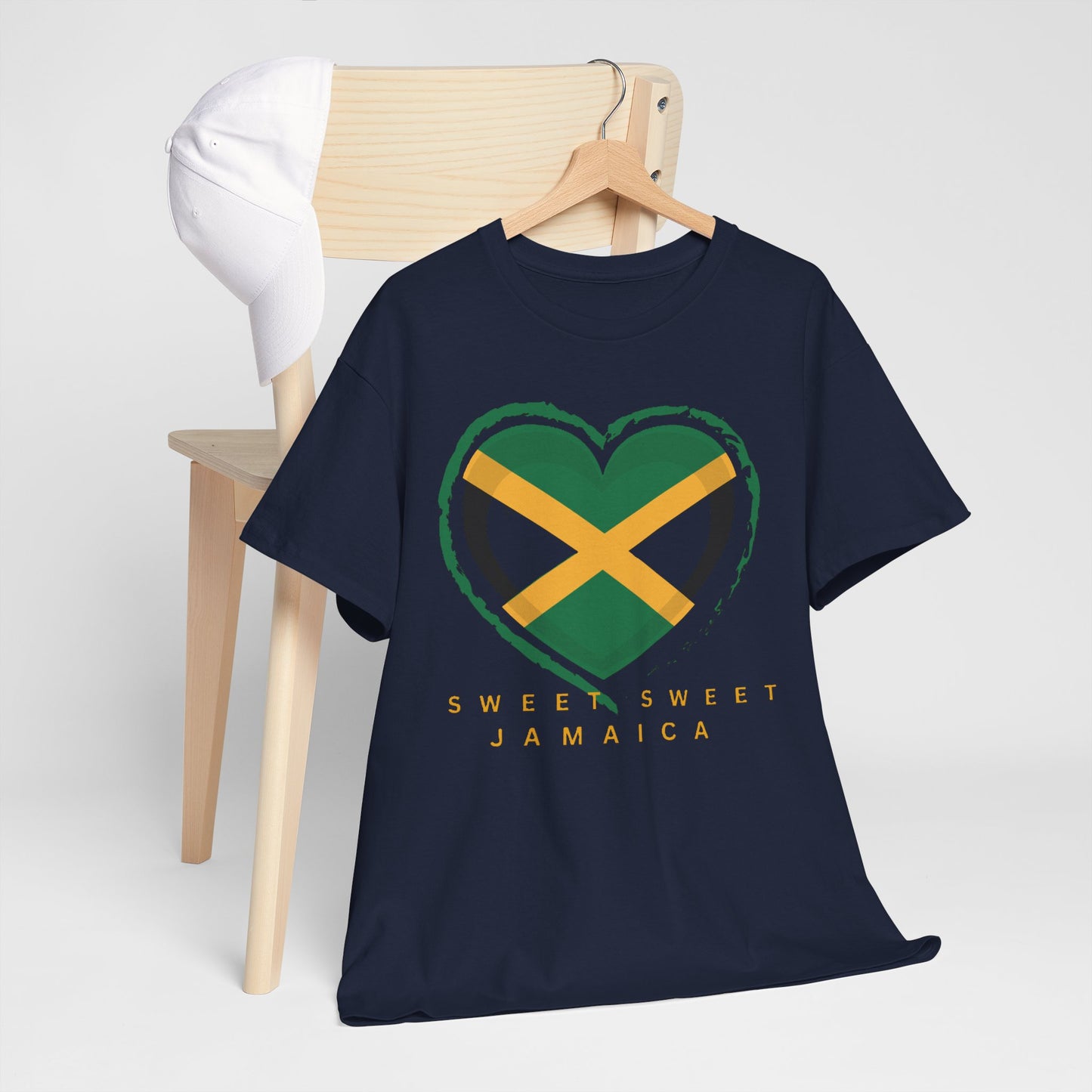Unisex Heavy Cotton Tee with Sweet Sweet Jamaica Design.