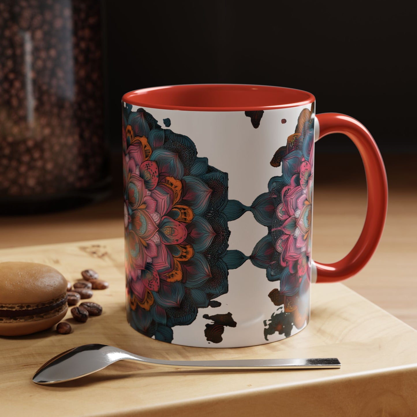 Colorful Mandala Accent Coffee Mug.