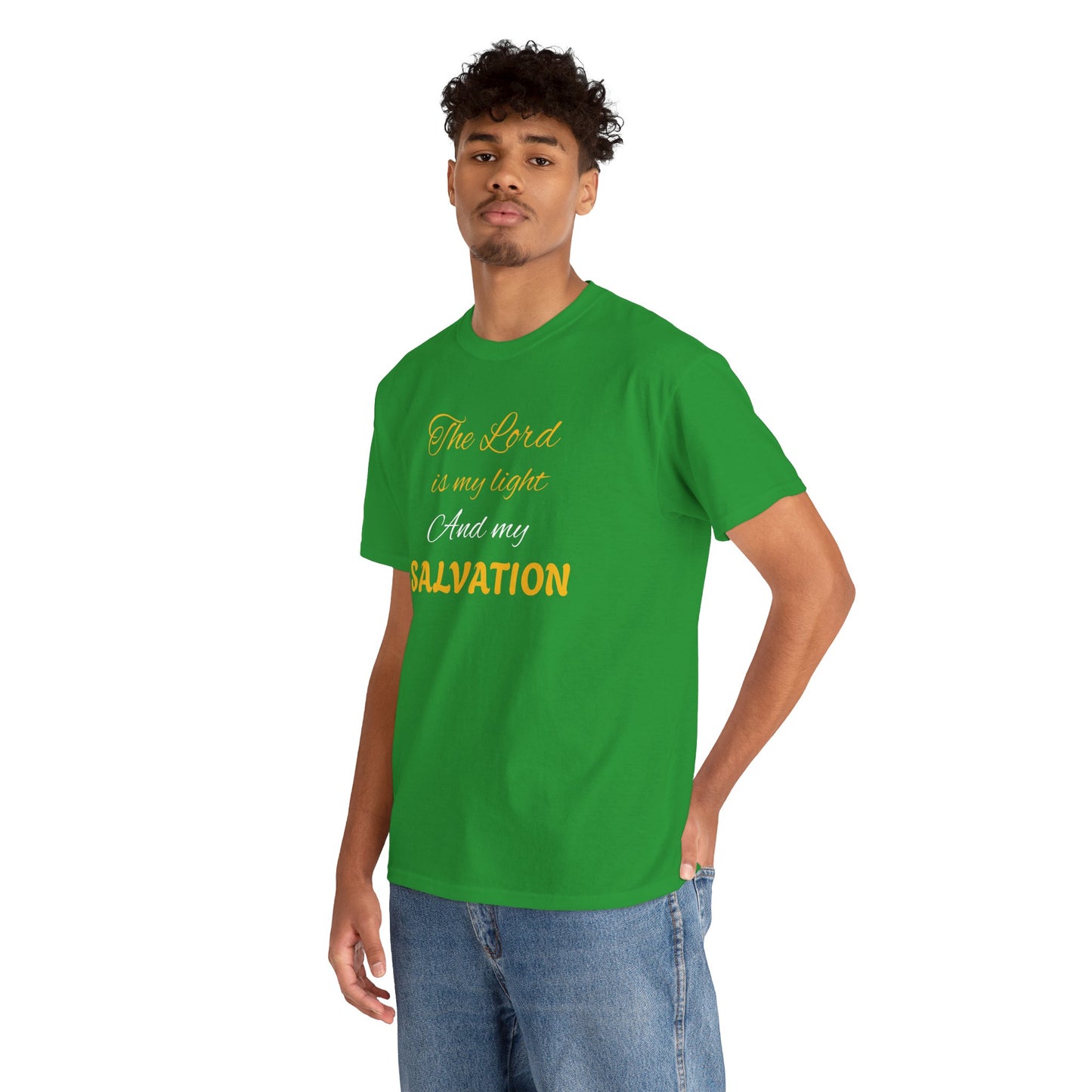 Inspirational Unisex Heavy Cotton Tee - 'The Lord is my light and my SALVATION'