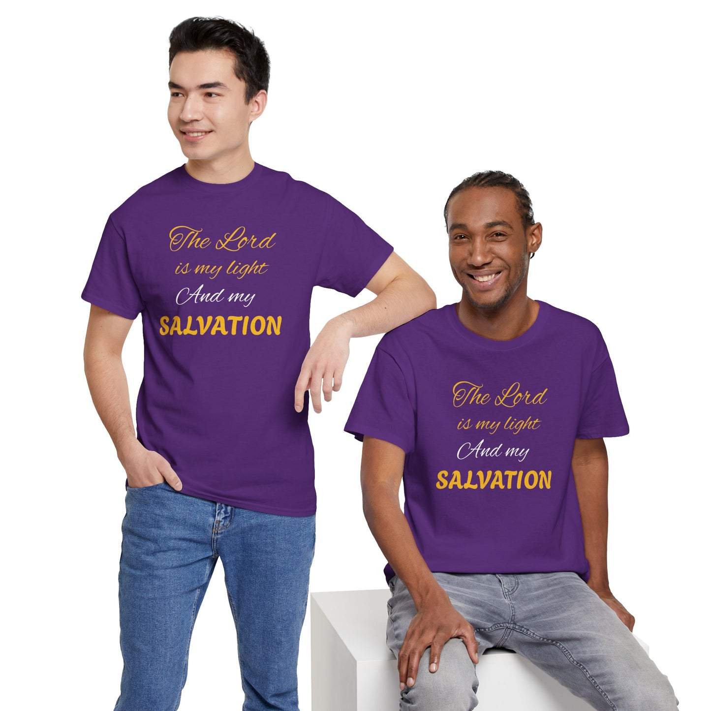 Inspirational Unisex Heavy Cotton Tee - 'The Lord is my light and my SALVATION'