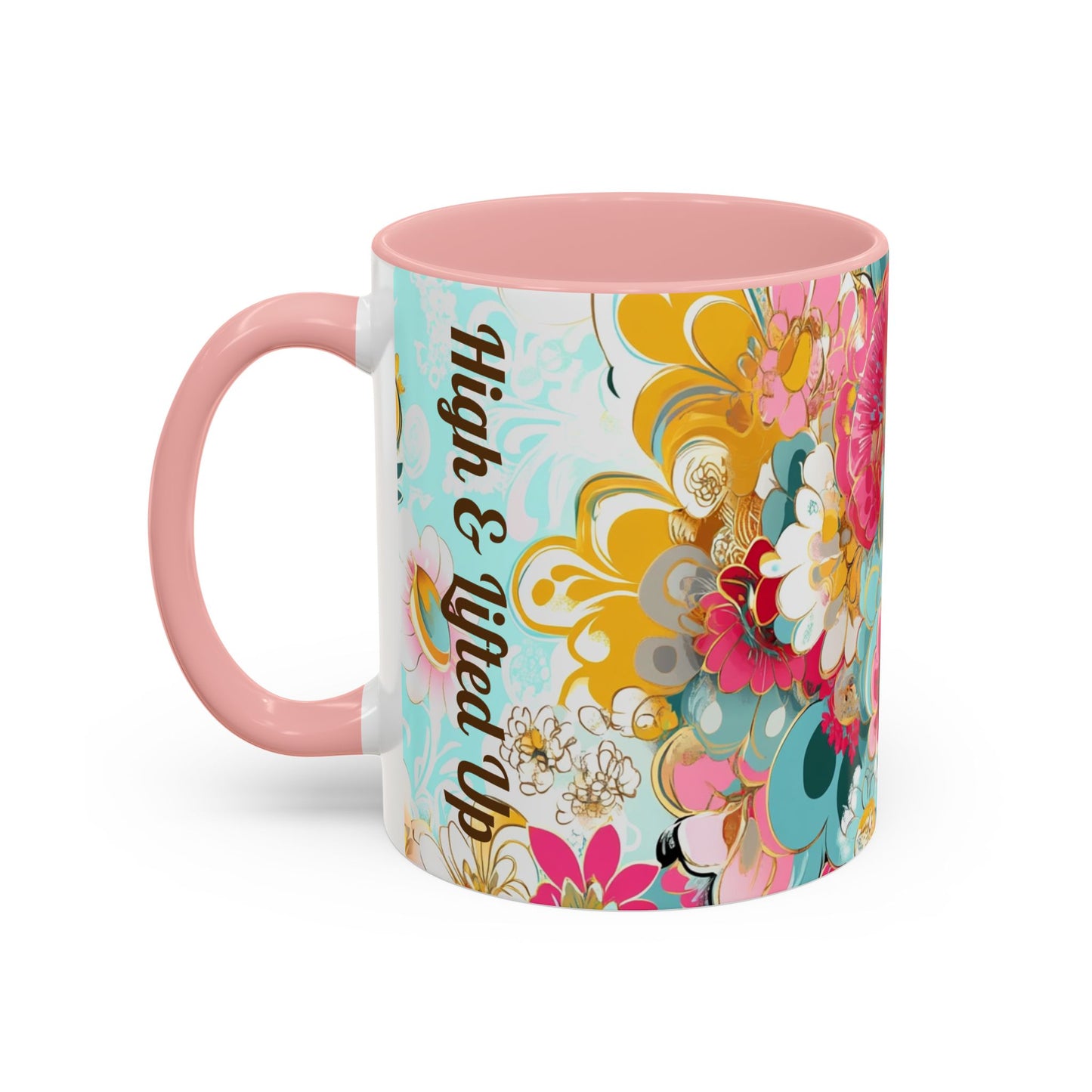 Vibrant Floral Accent Boho Coffee Mug, Floral.